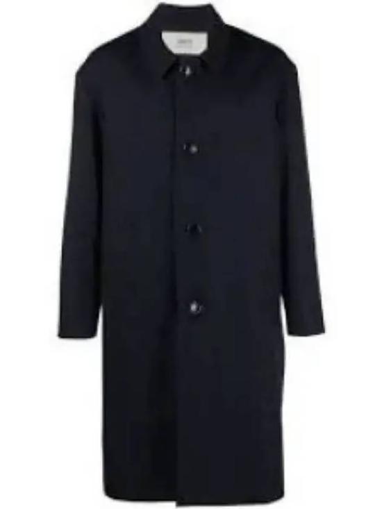 Single-Breasted Black Wool Coat with Minimalist Design