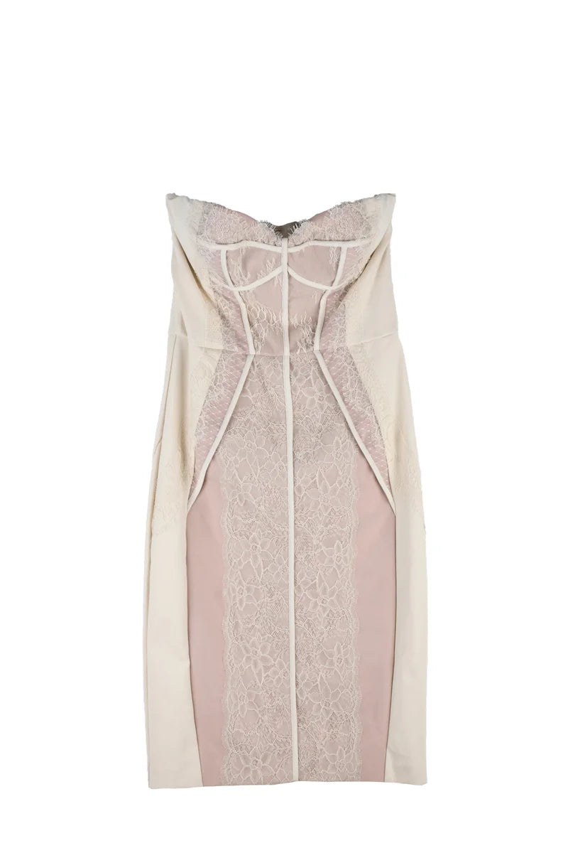 Heart Neckline Sheath Dress - Butter