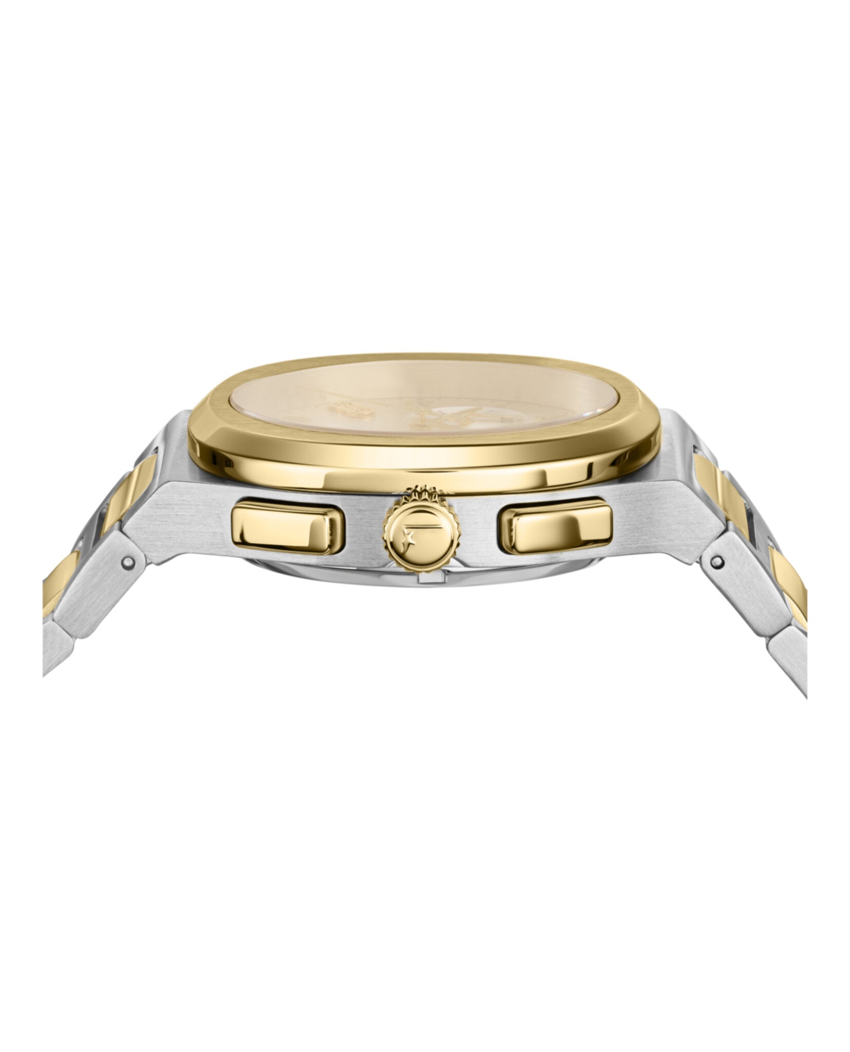 Elliptical Chronograph Watch with Two-Tone Case