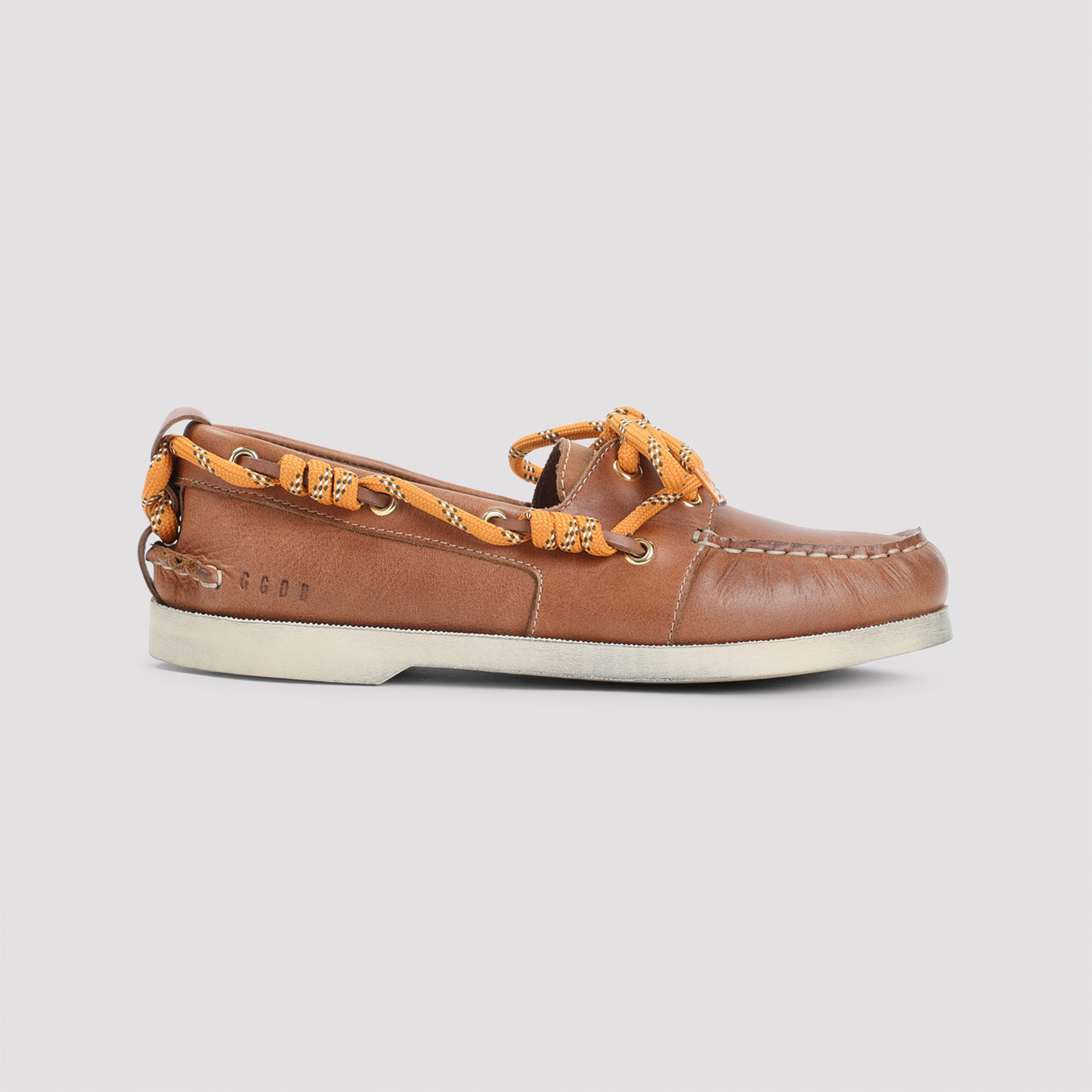 Warm Brown Loafers with Unique Yellow Laces