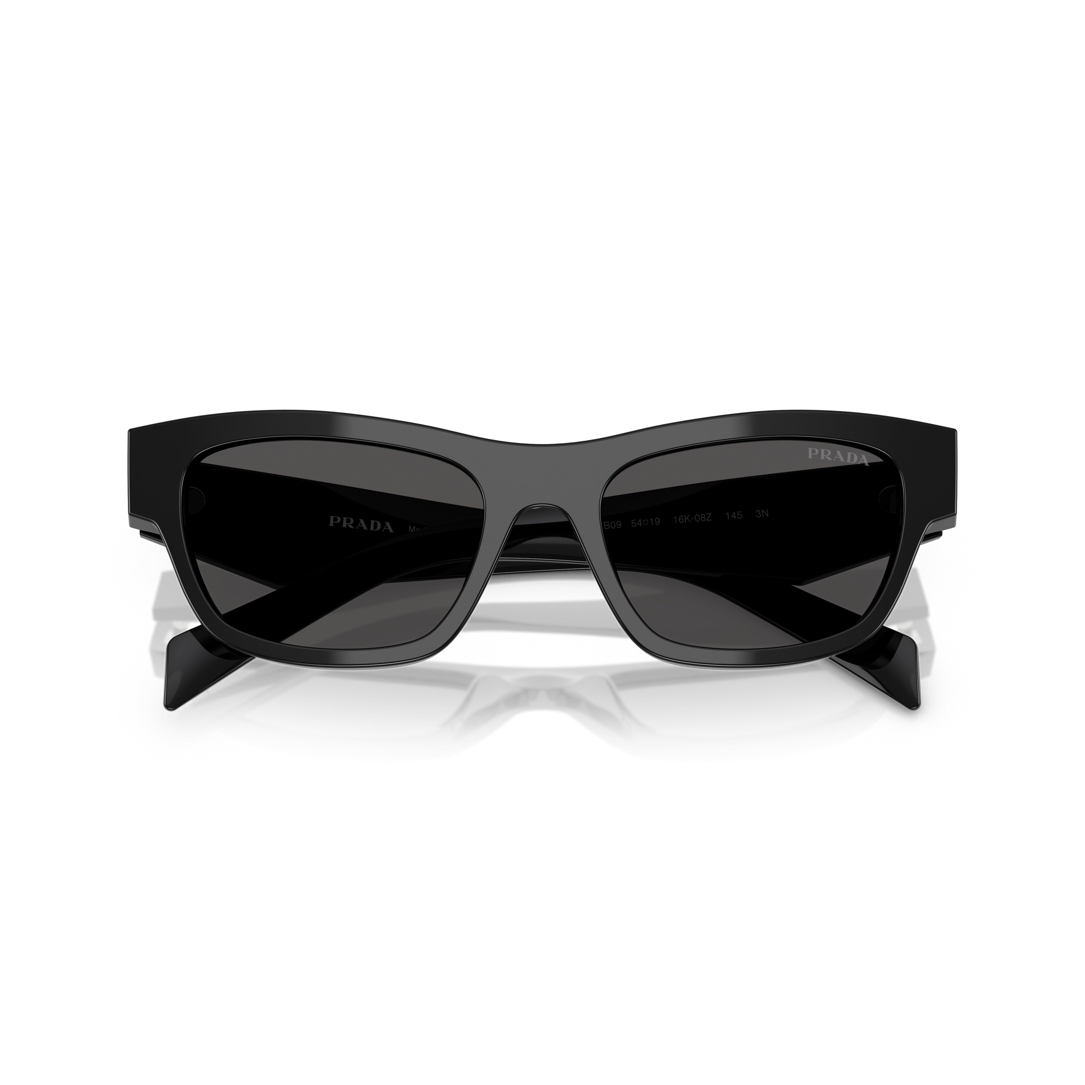 0pr B09s Bold Rectangular Frame Black Acetate Sunglasses