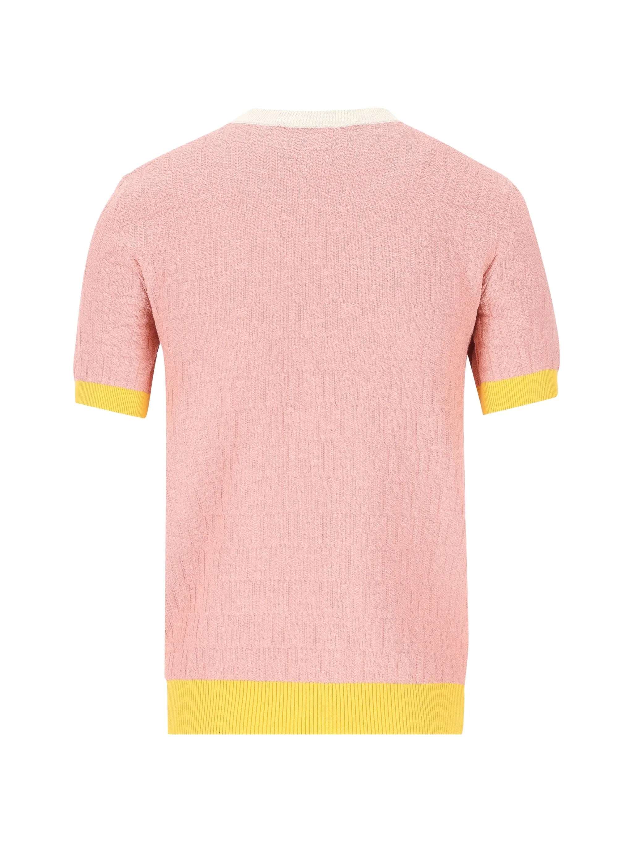 Color Block FF Short-Sleeved Knit Top
