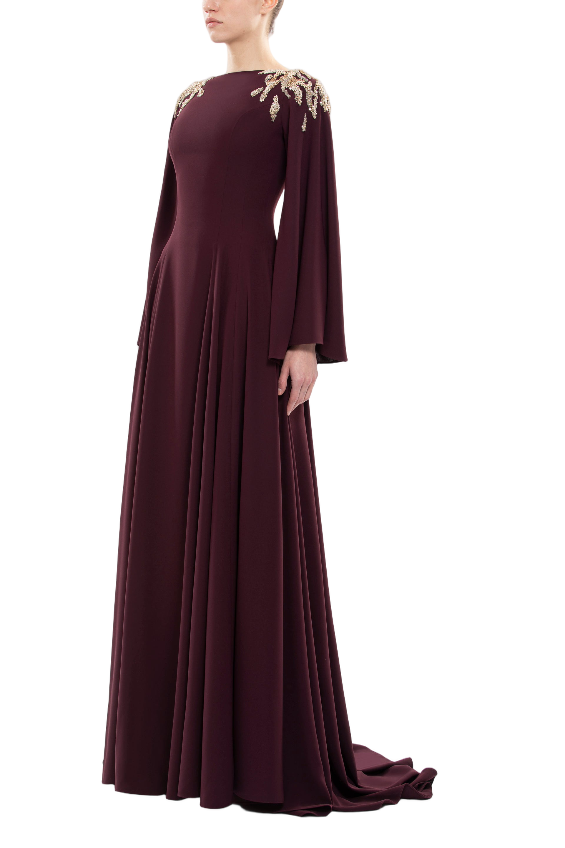 Embellished Crepe Kaftan