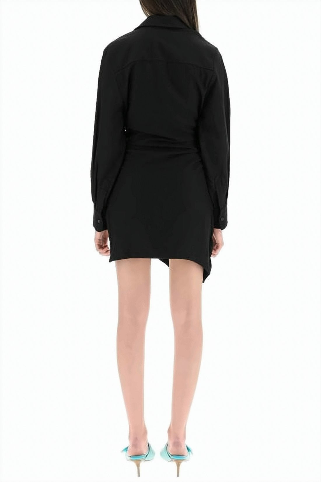 Midi Dress with Deep V Neckline