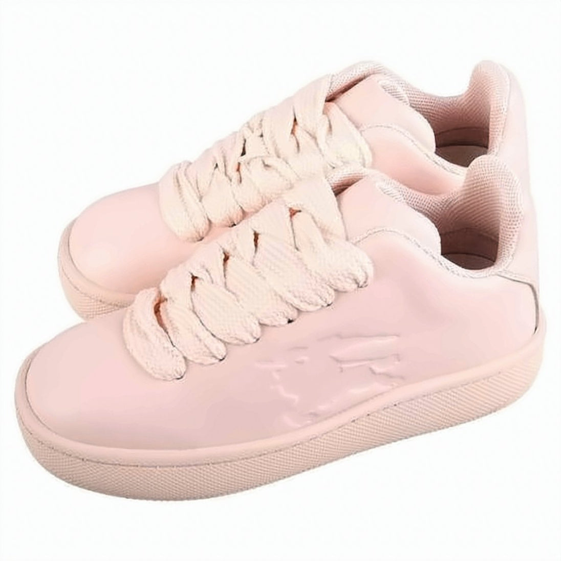 Monochromatic Pink Leather Burberry Sneakers