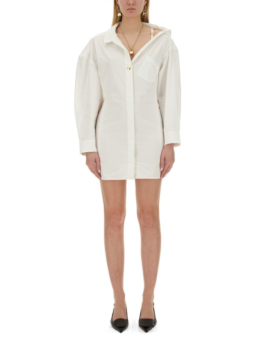 Slim Fit White Mini Dress