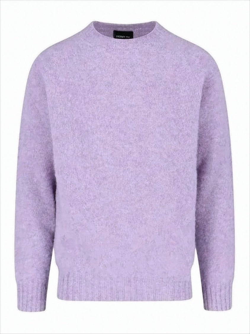 Heathered Lavender Wool Sweater with Relaxed Fit