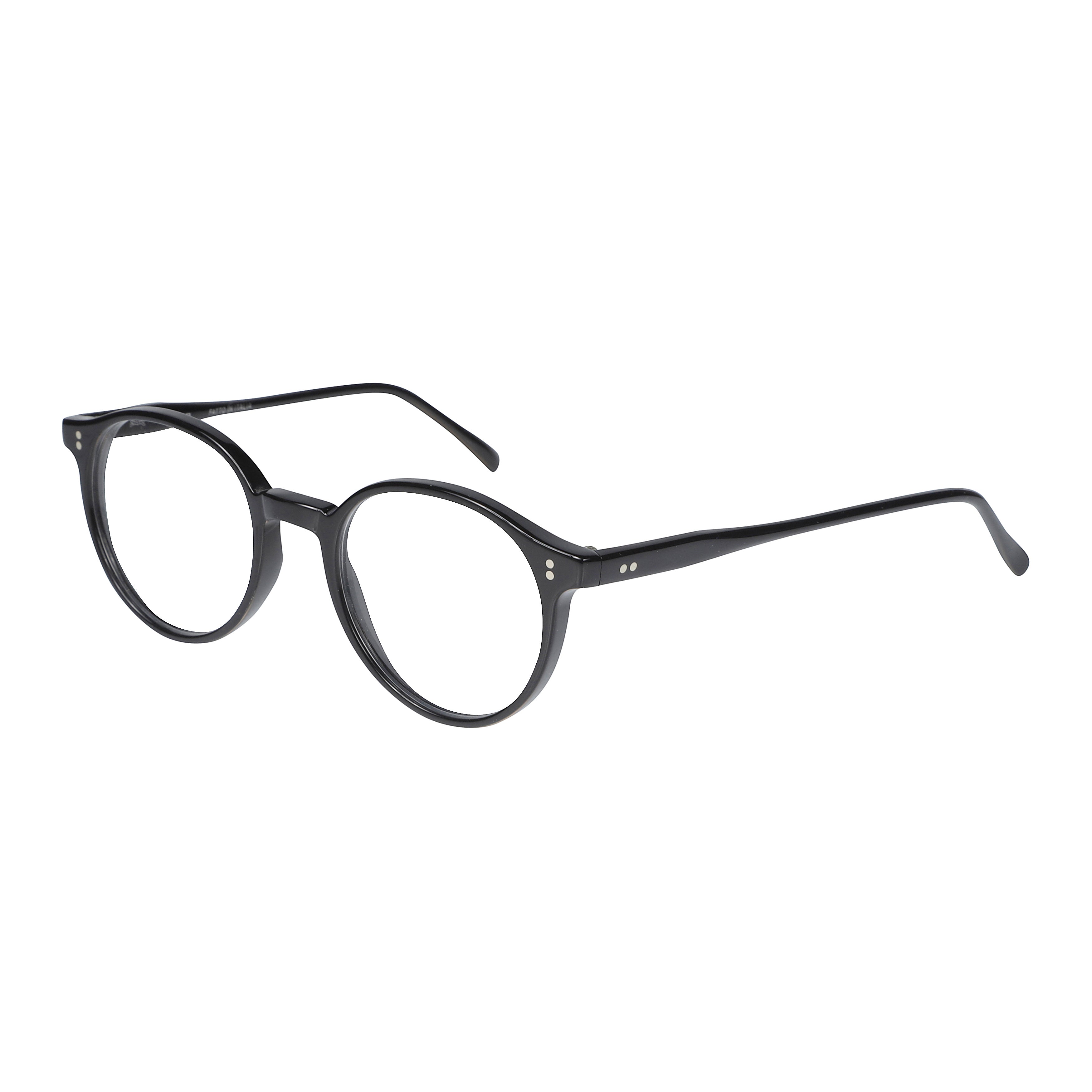 Panto/N Glossy Black Round Frame Sunglasses