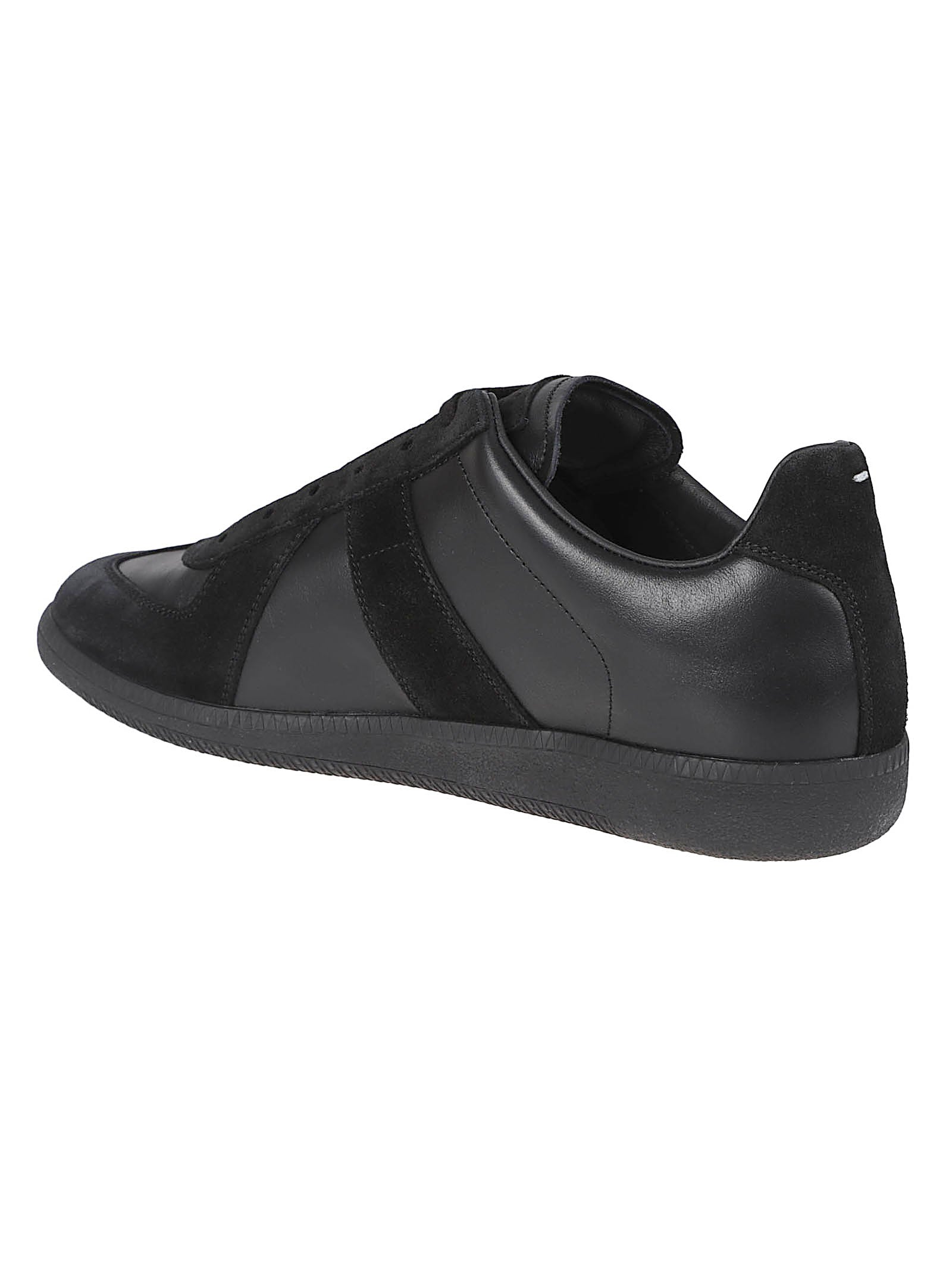 Black Nappa Leather And Suede Low-Top Sneakers