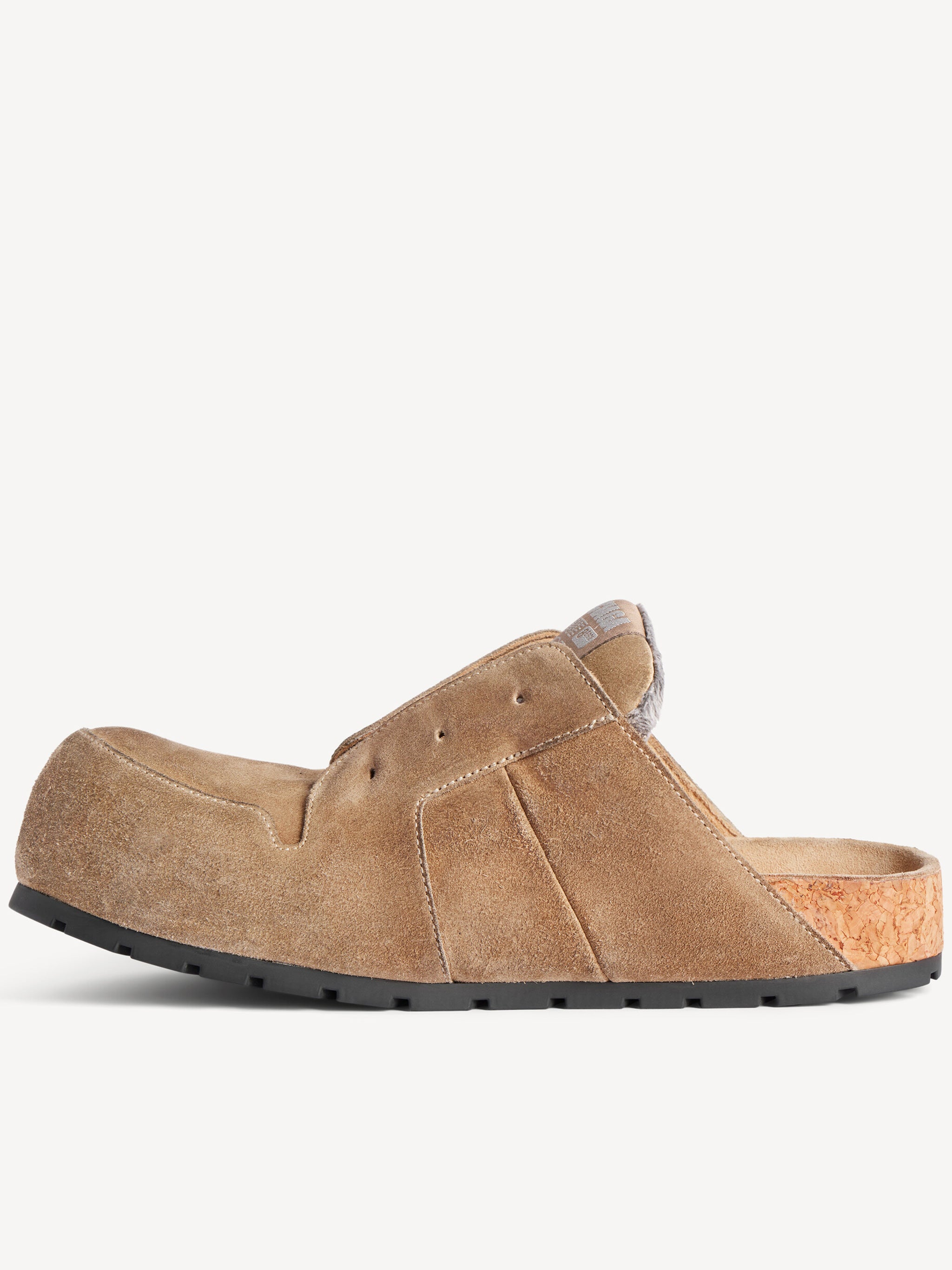 Tan Dumbo Mule Suede Cork Mules