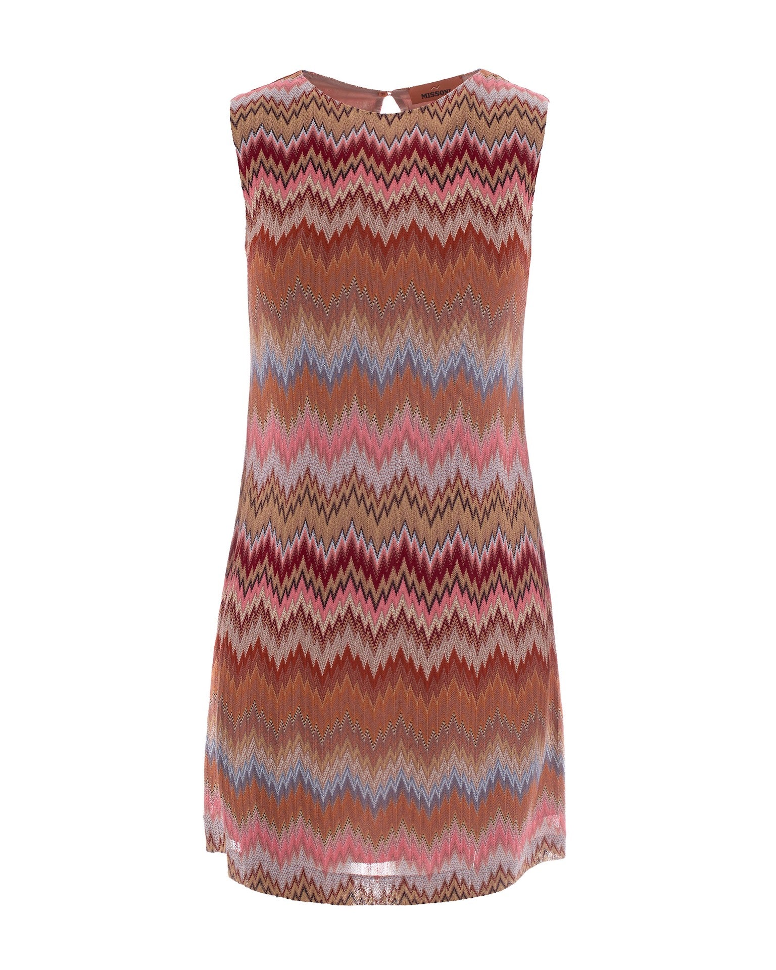 Sleeveless Chevron Viscose Mini Dress