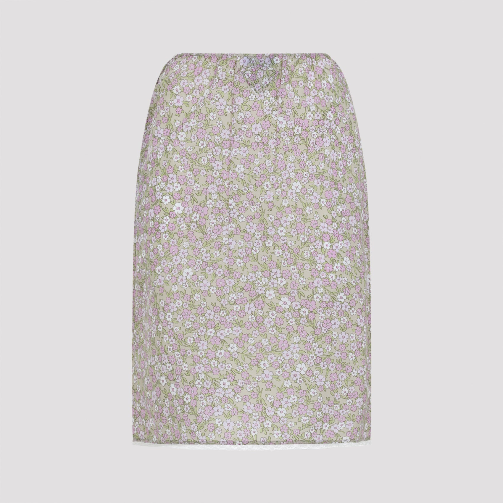 Knee-Length Floral Print Midi Skirt