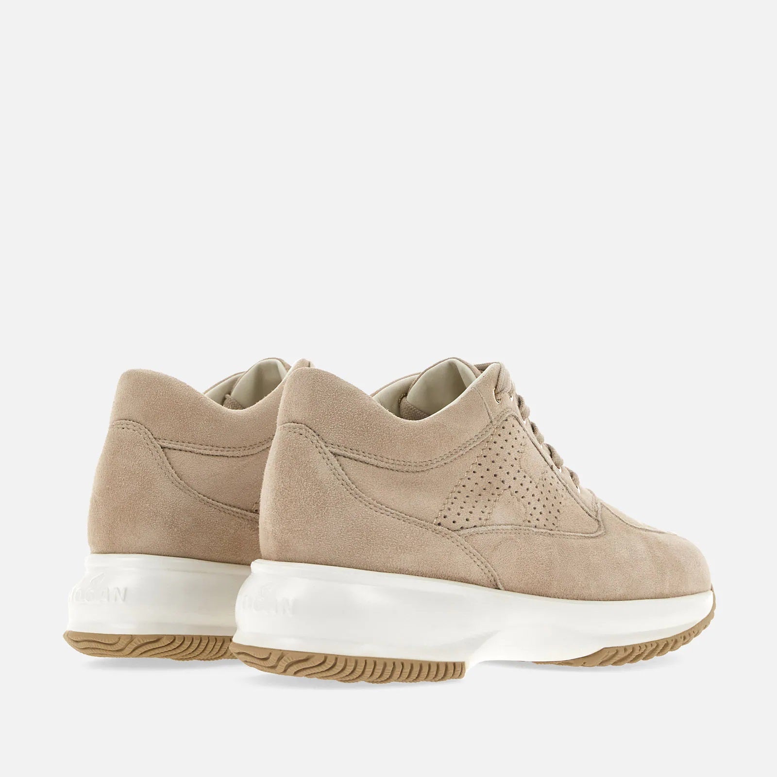 Interactive Perforated Lace-Up Sneakers in Goatskin