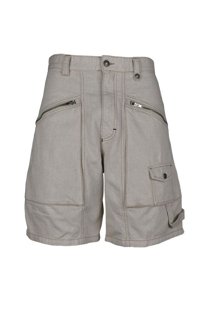 Off-White Cotton Denim Bermuda Shorts