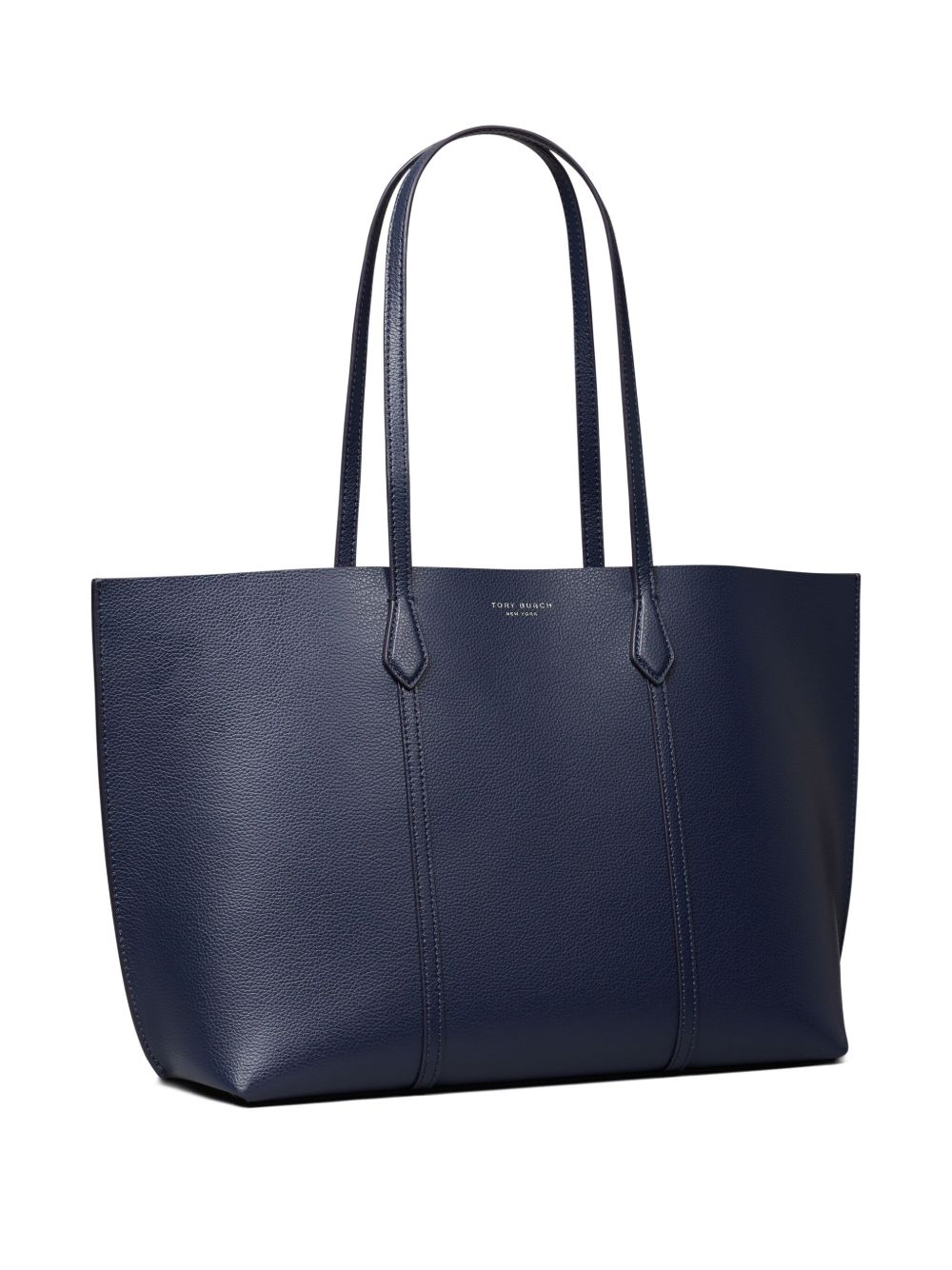 Structured Blue Cow Leather Tote Bag