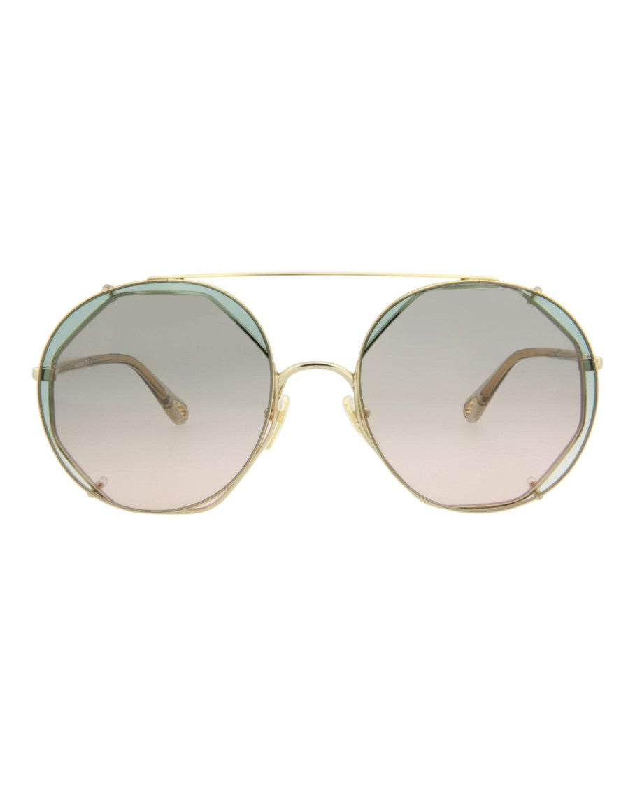 Round-Frame Metal Sunglasses