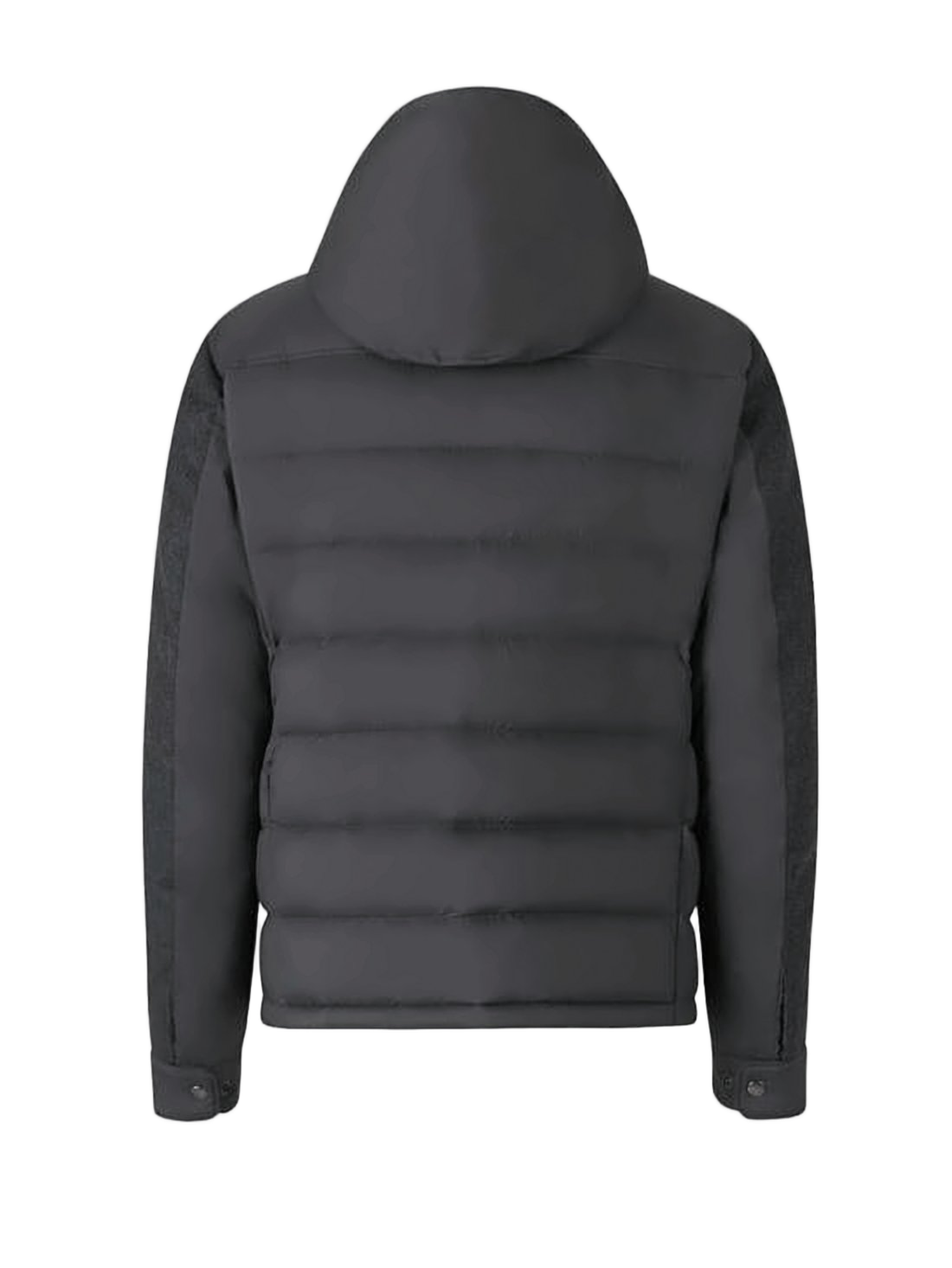 Quilted Down Jacket with Textured Sleeves