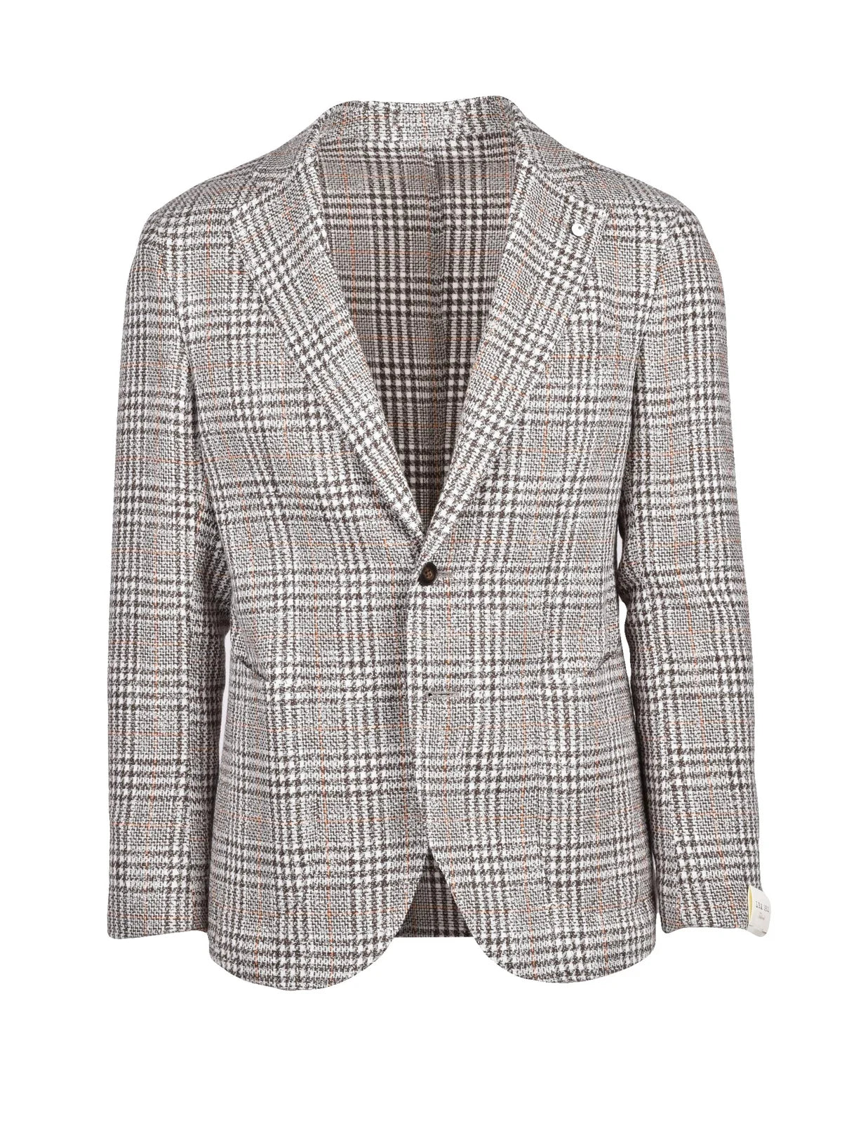 Cotton Linen Acrylic Jacket - White/Brown