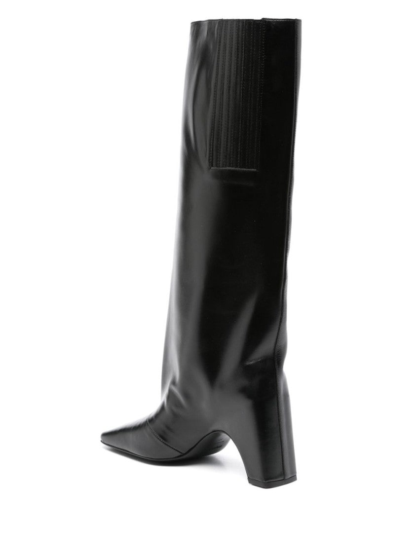Knee-High Black Calf Leather Coperni Bridge Boots