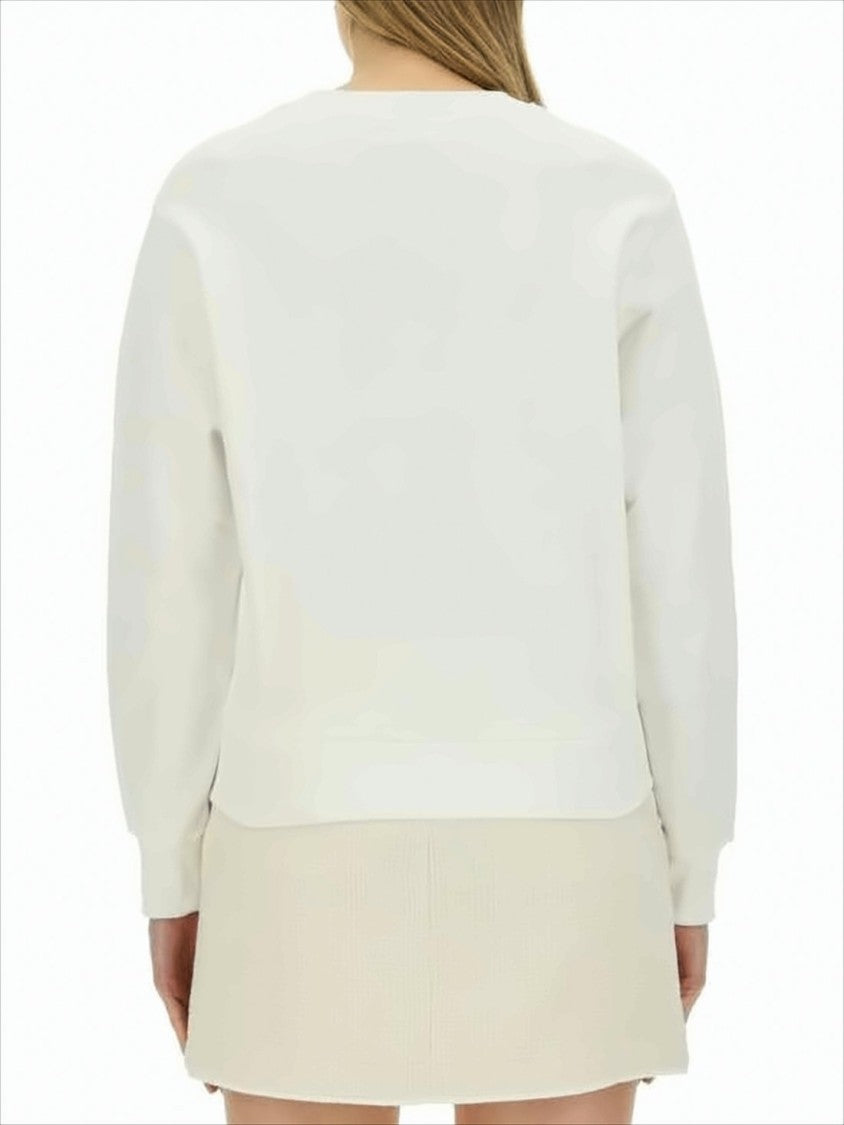Long-Sleeve Top with Crew Neckline and Oversized Sleeves