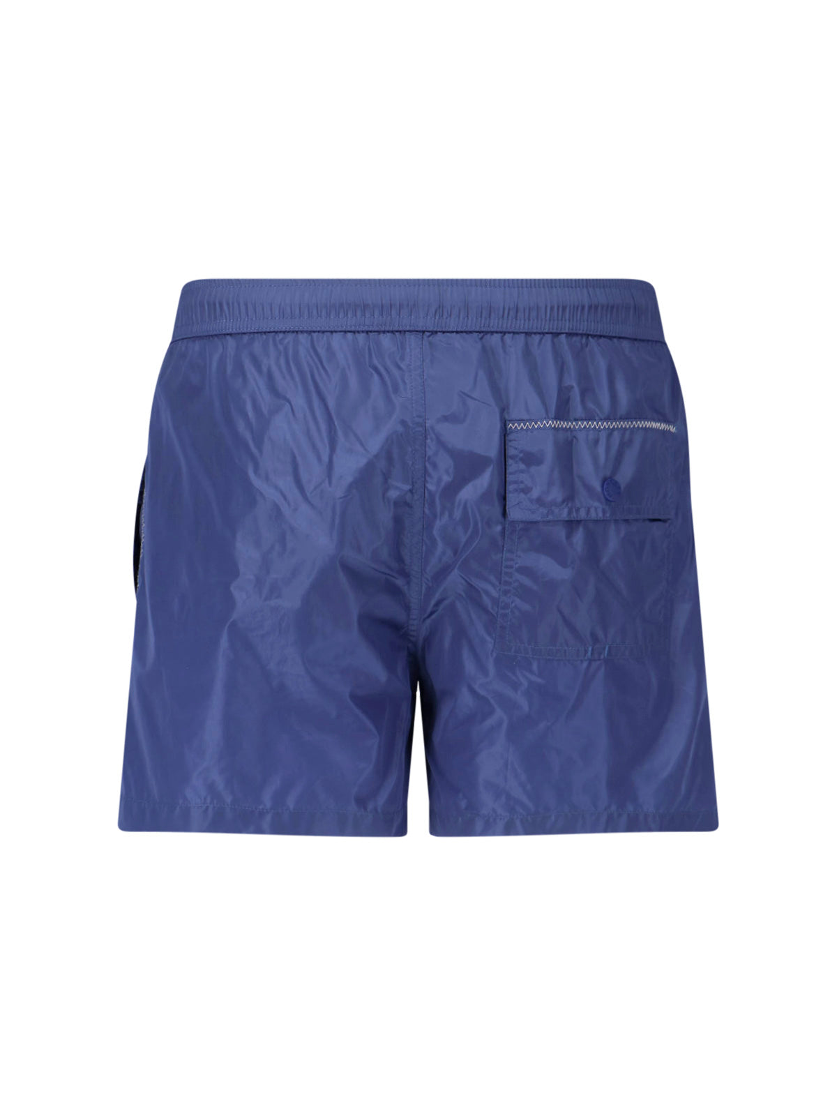 Blue Mid-Rise Straight Leg Swim Shorts
