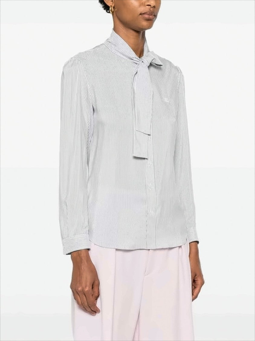 Silk Blouse with Vertical Pinstripe