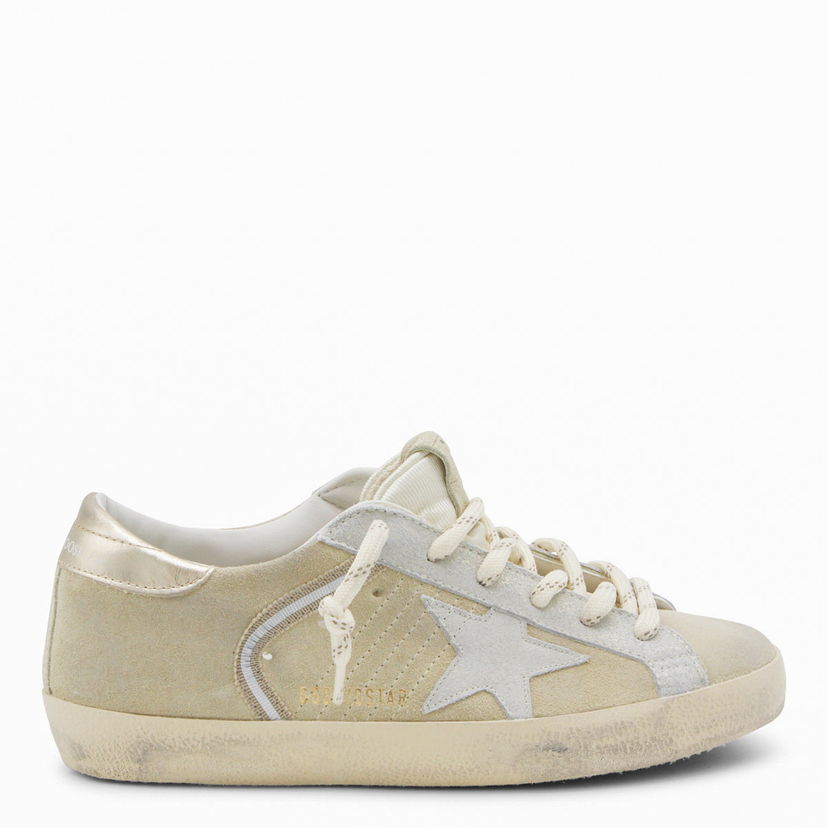 Vintage-Inspired Beige Suede Low-Top Sneakers