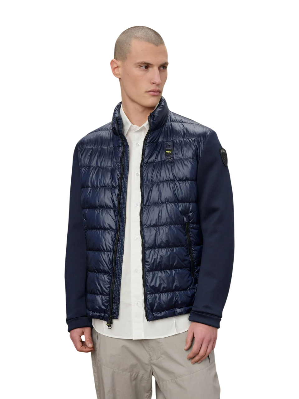 Quilted Padded Jacket with Mandarin Collar