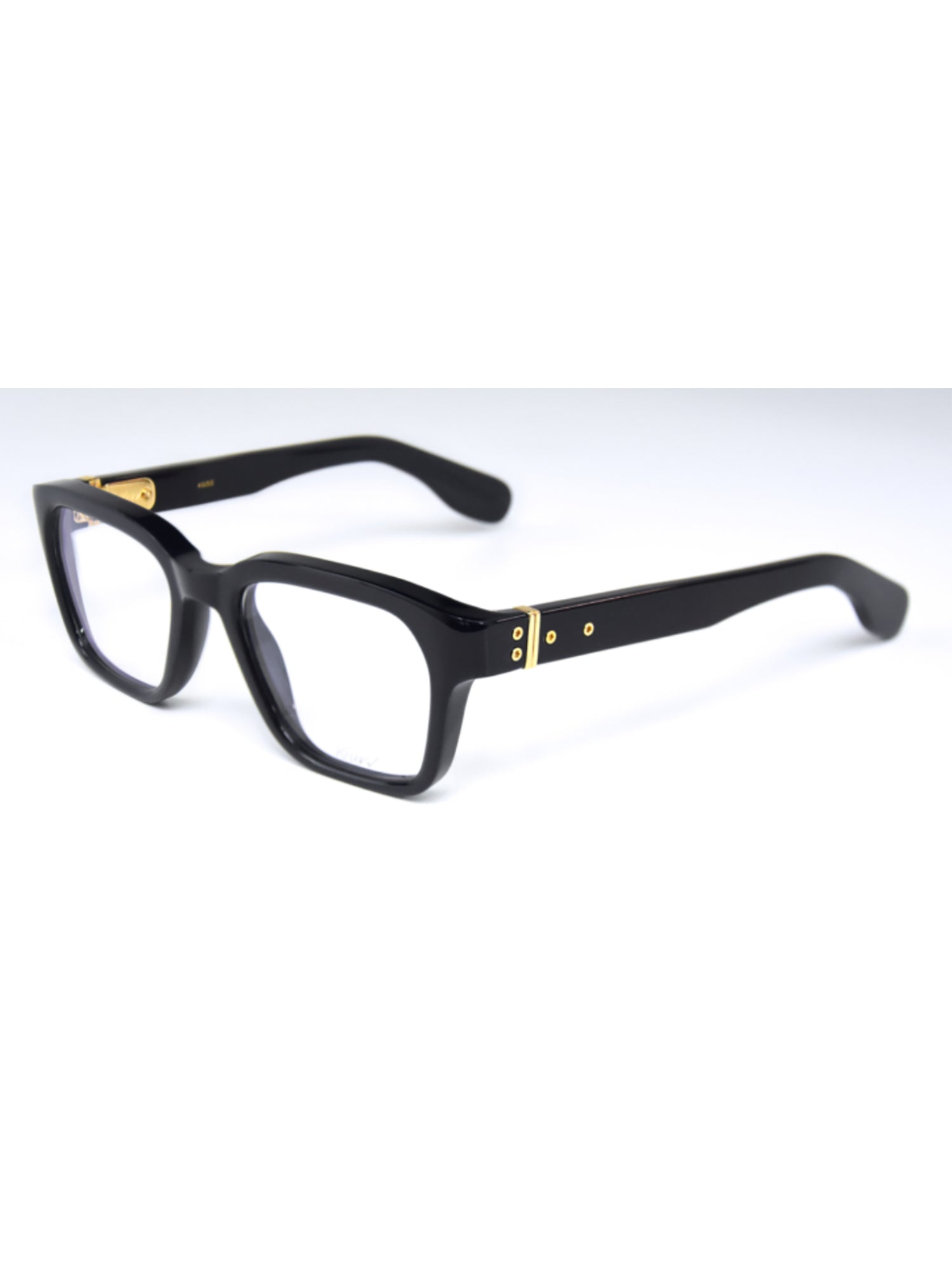 Bold Rectangular Kiurv Optical Frames with Gold Accents