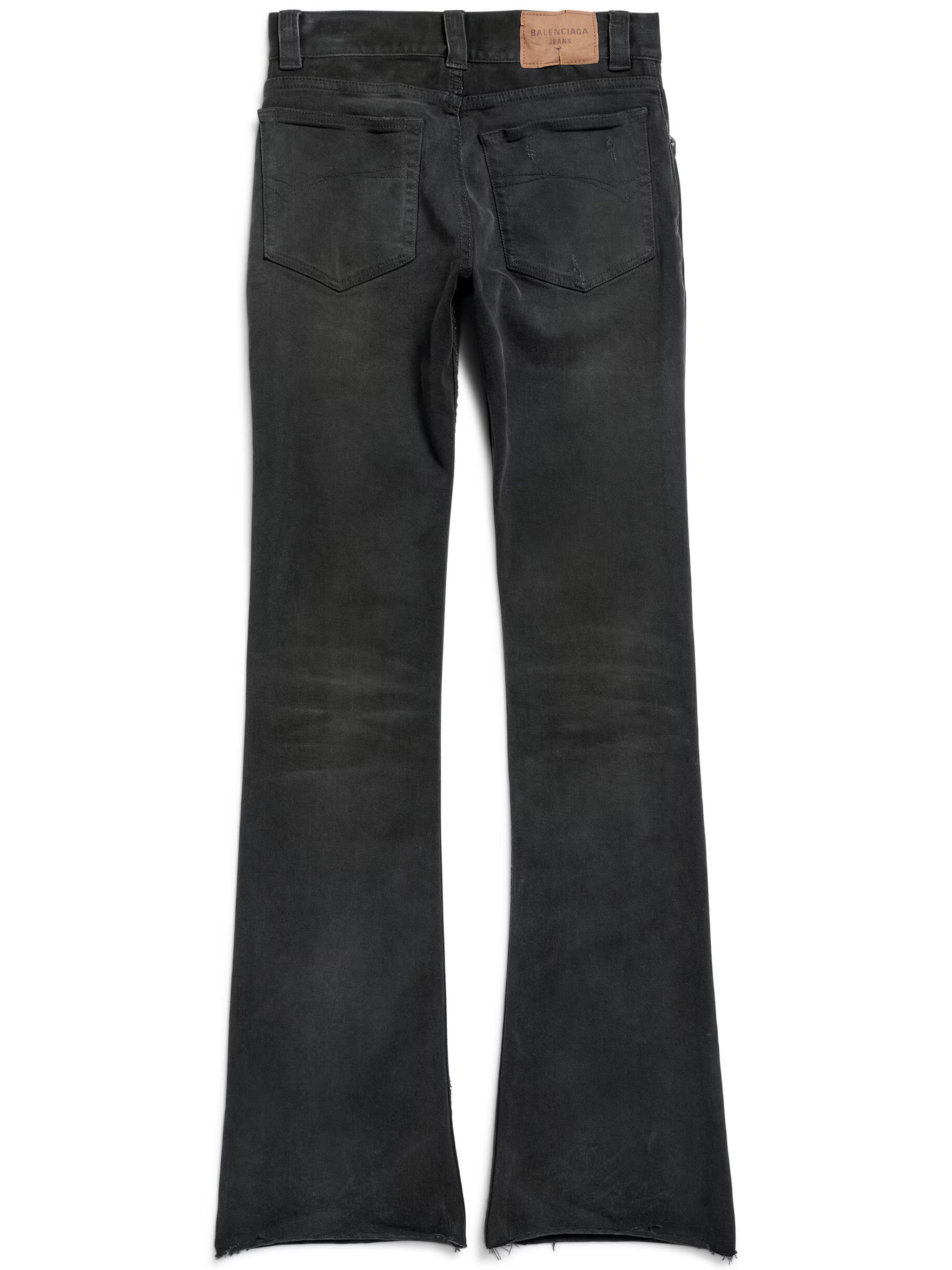 Black Bootcut Distressed Cotton Jeans