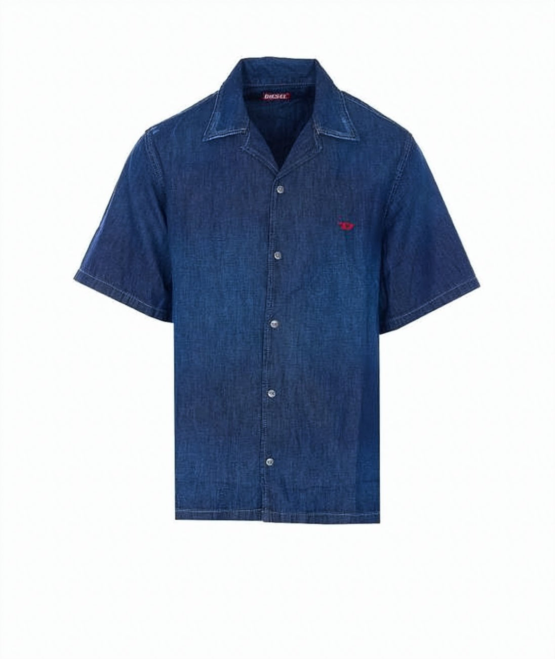 Cotton Short-Sleeve Denim Shirt