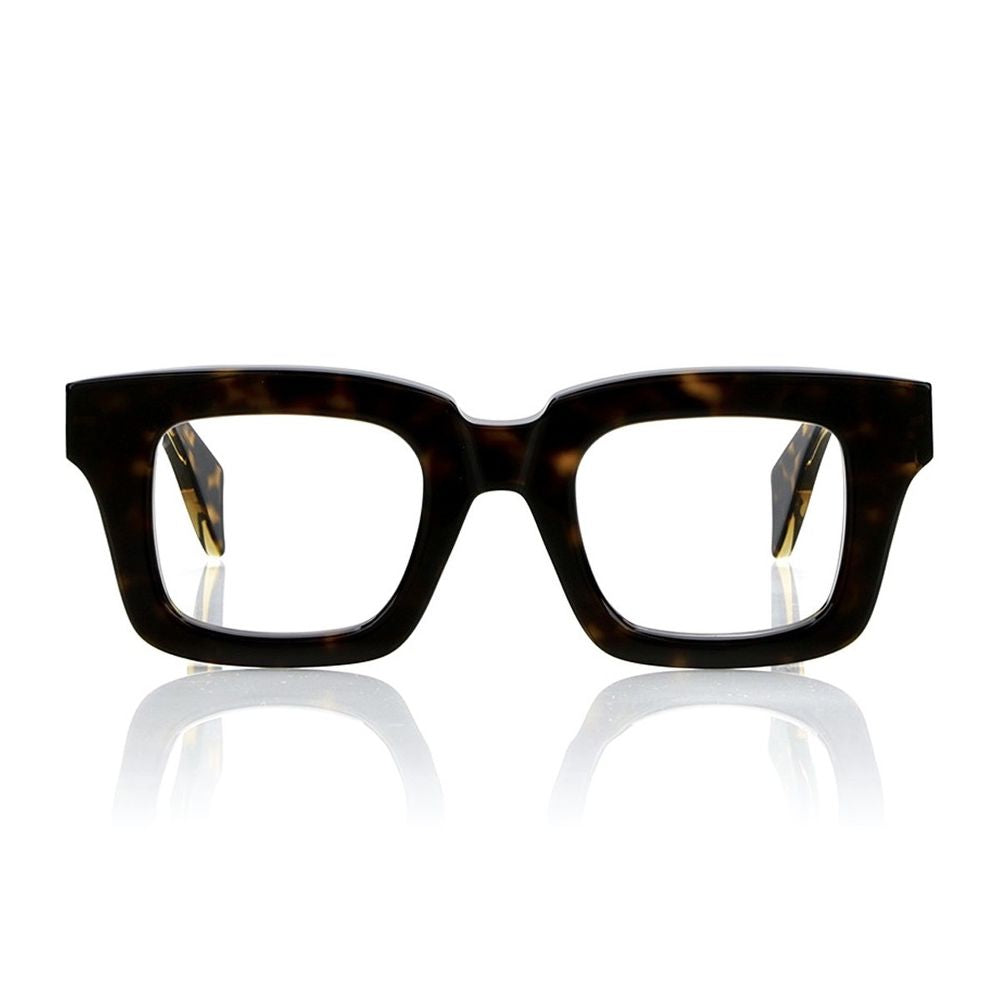 Concept Eyewear Mk295 Geometric Squared Eyewear In Polished Havana Acetate
