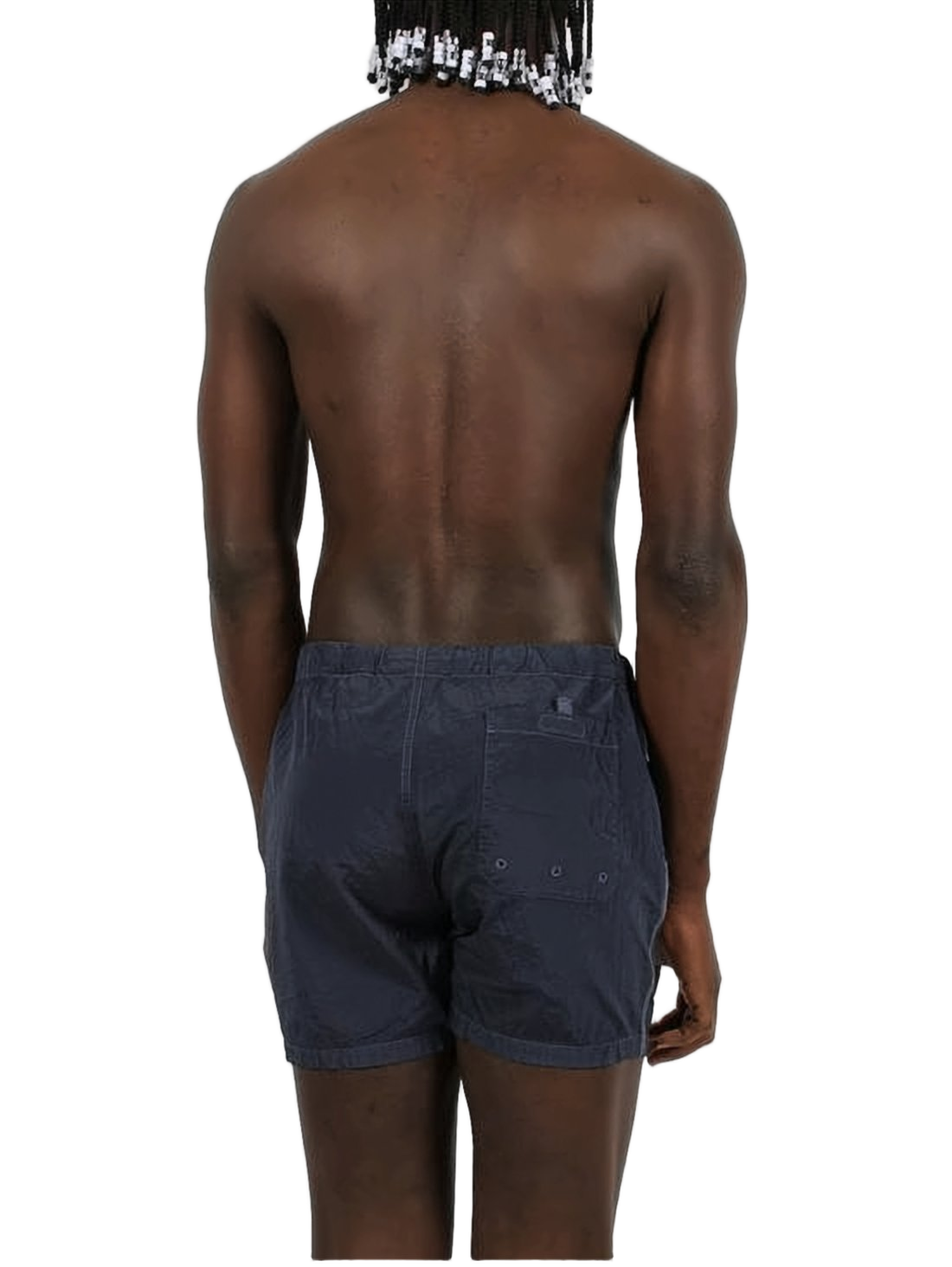 Textured Fabric Swim Shorts with Button