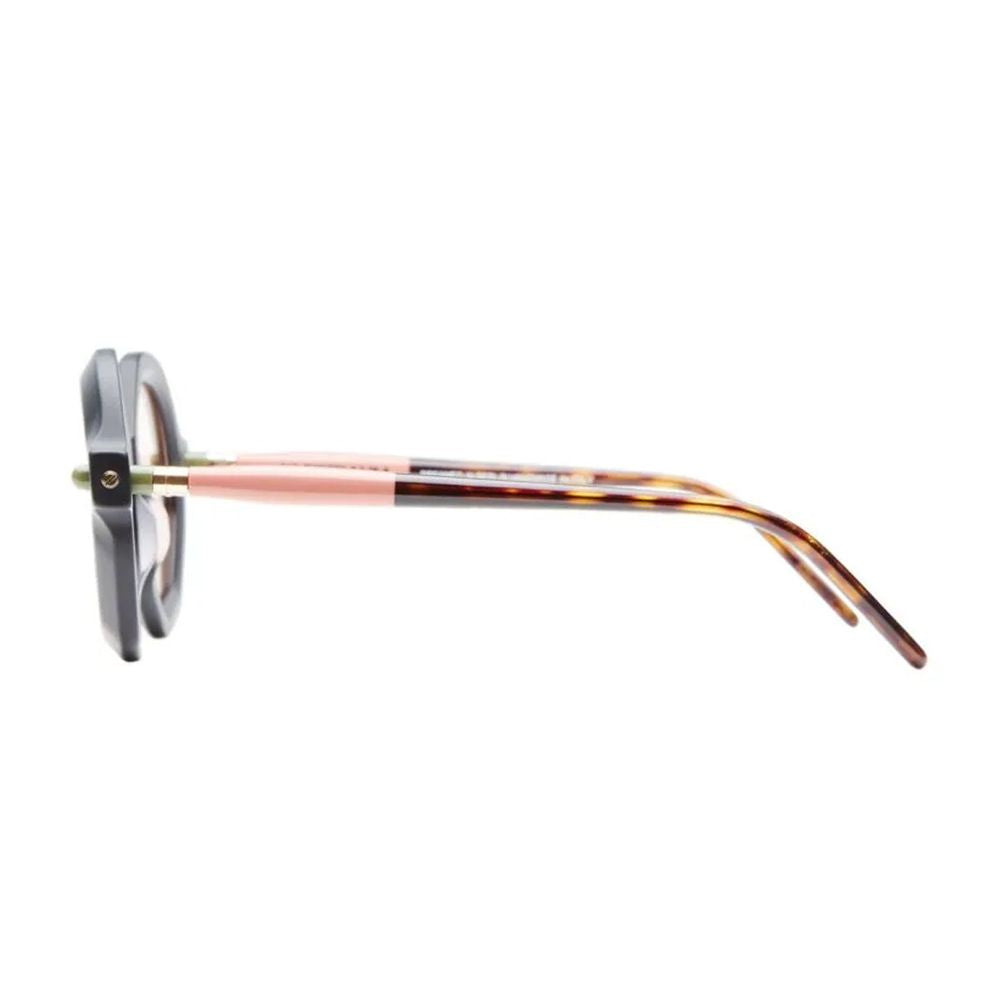 Mask P18 Matte Black Round Faceted Sunglasses