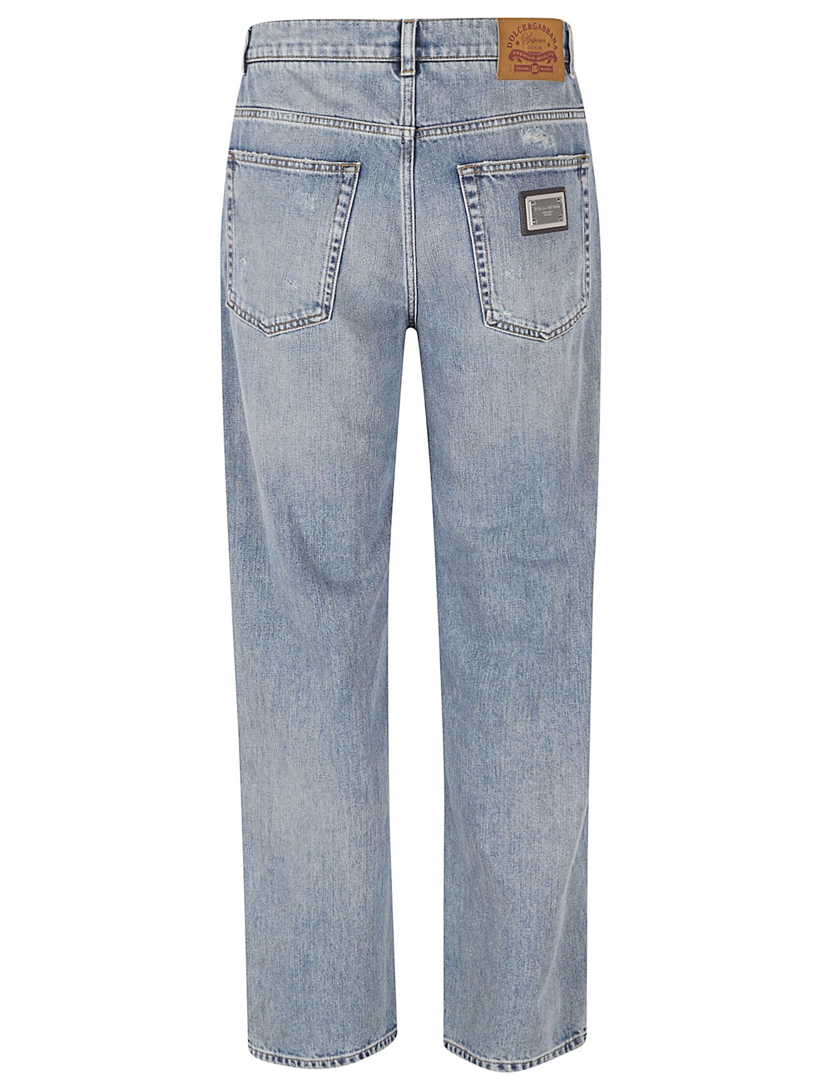 Light Blue Distressed Denim Jeans