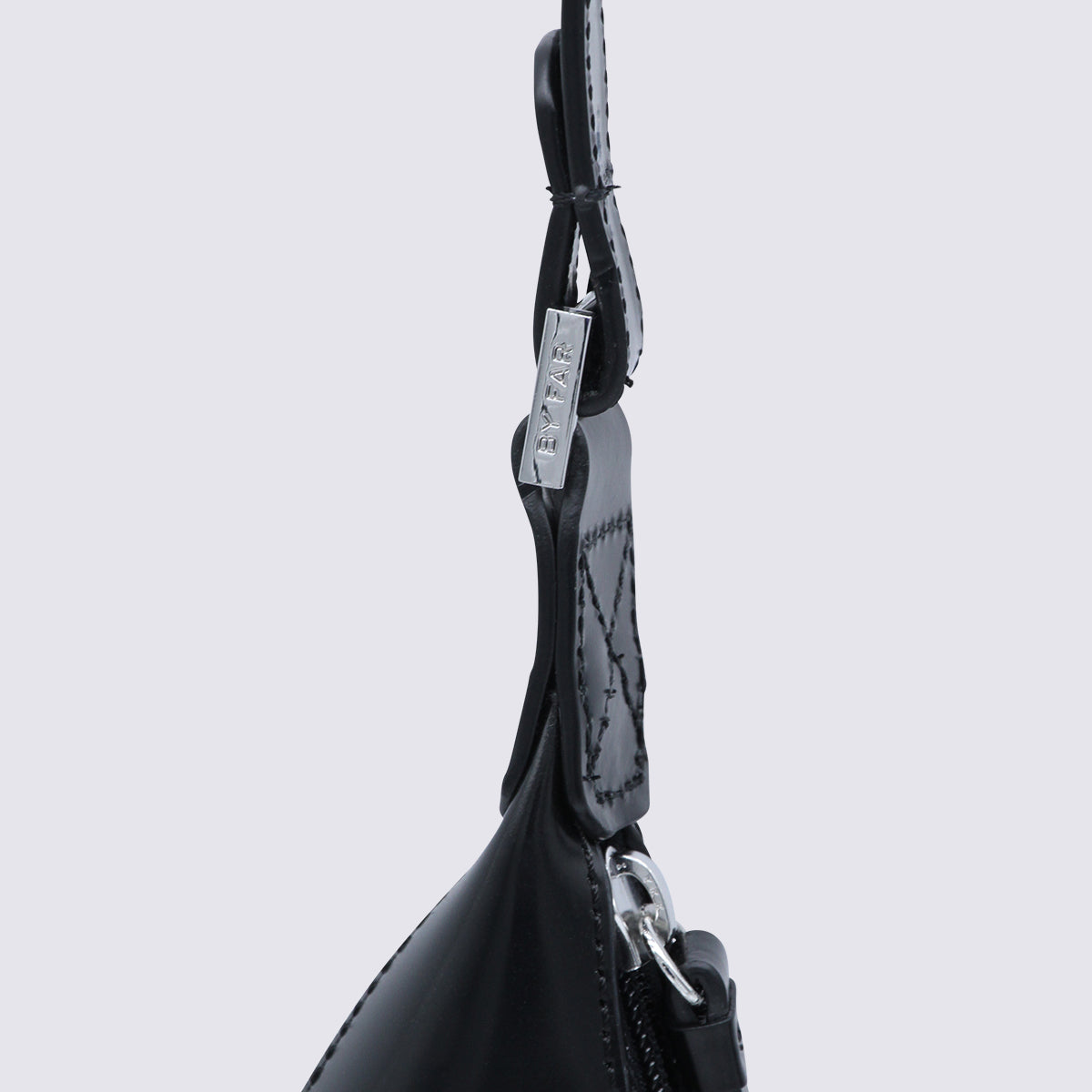 Crescent-Shaped Black Handbag