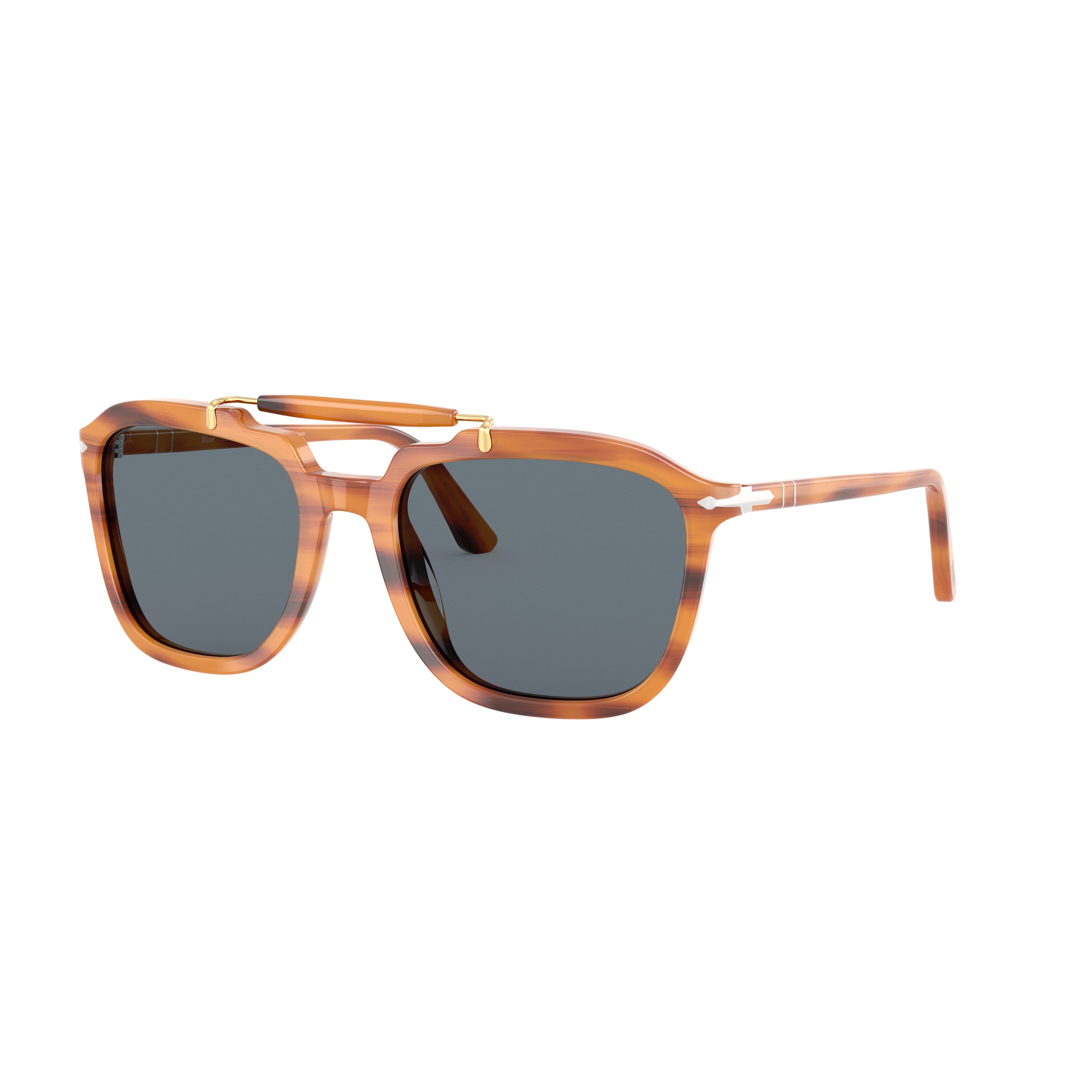 0po0203s Bold Tortoiseshell Frame Sunglasses with Double Bridge Accents