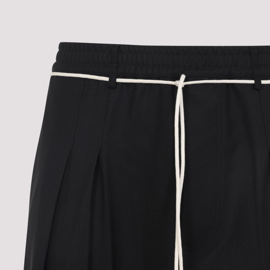 Tapered Black Trousers With Pleated Front