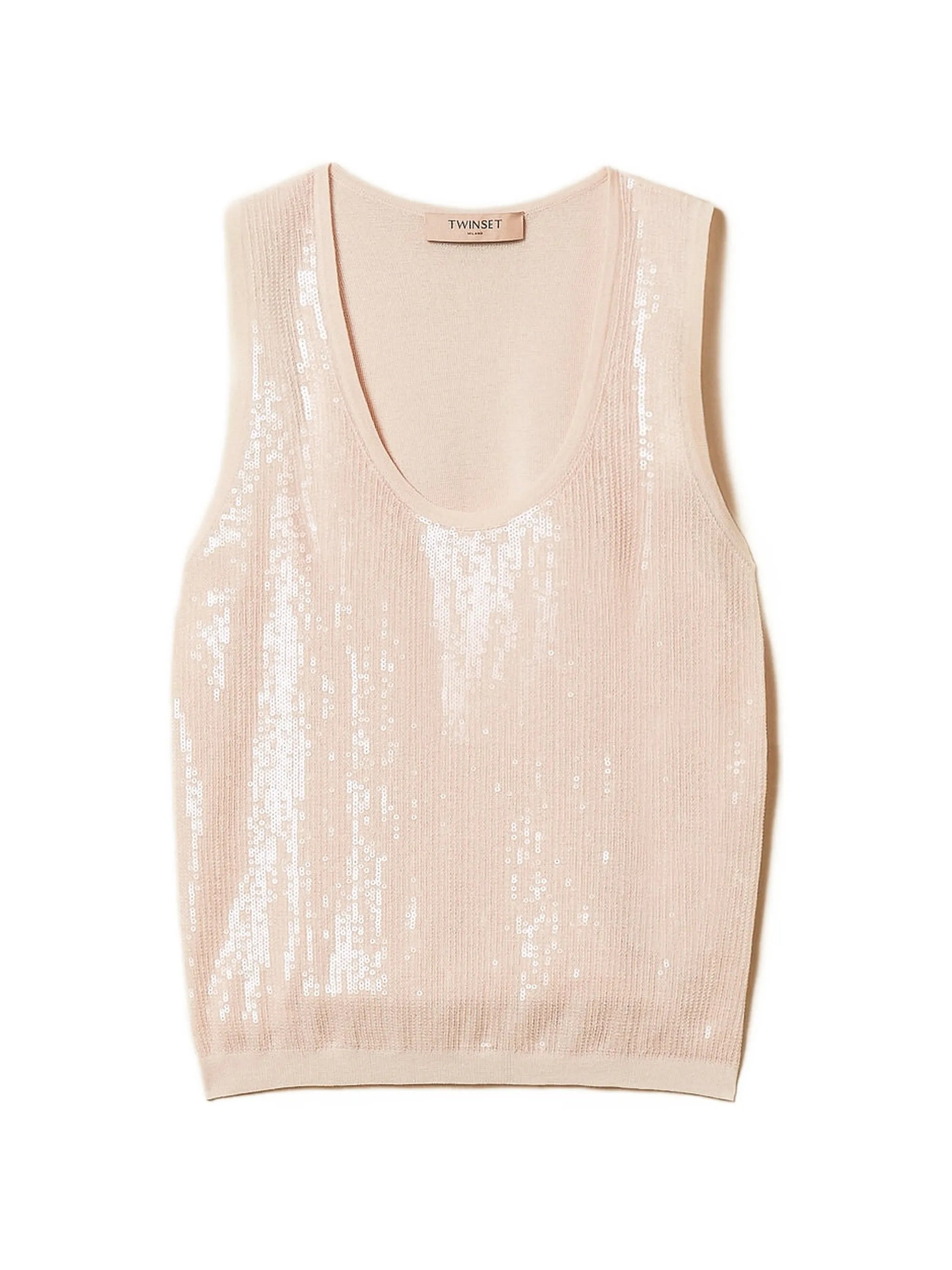 Neutral Top Scoop Neck Knit Top