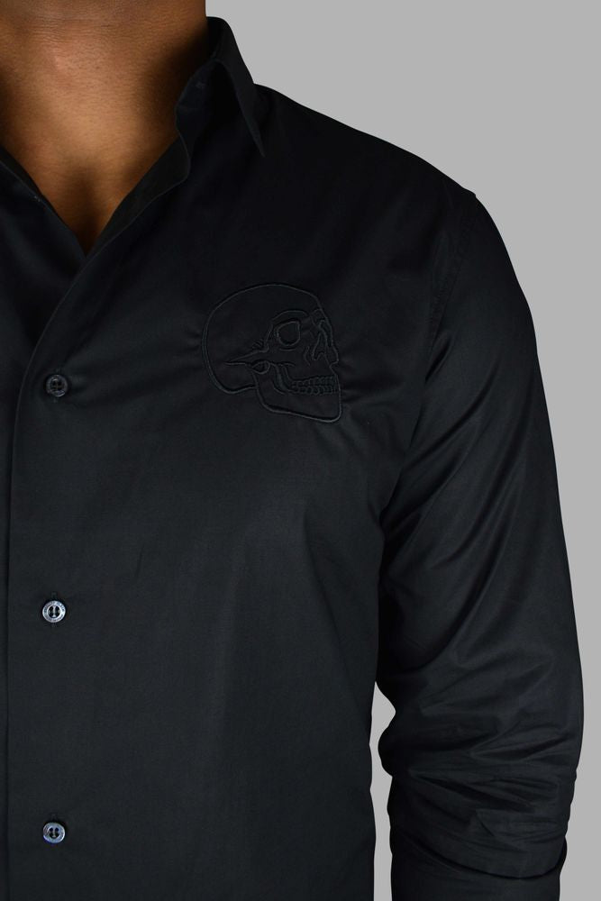 Gold Cut Ls Skull Shirt