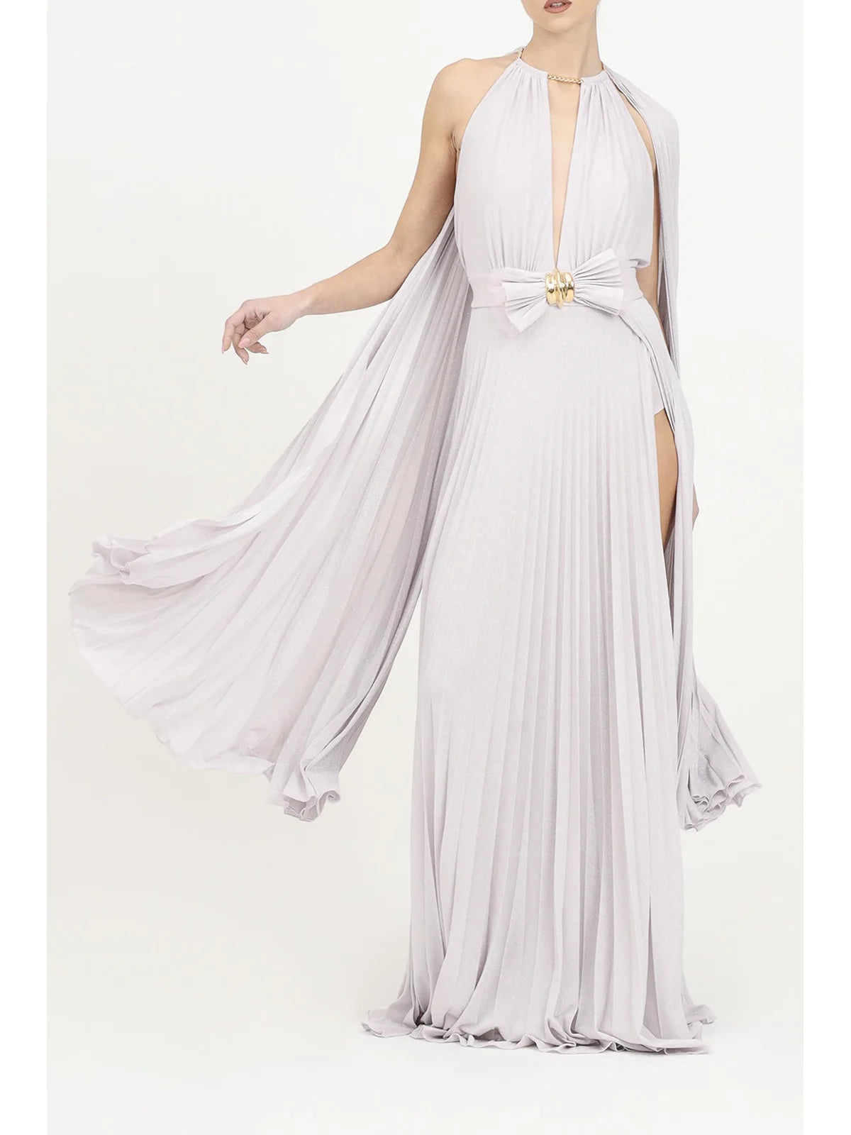 Pink Viscose Polyester Polyamide Maxi Dress