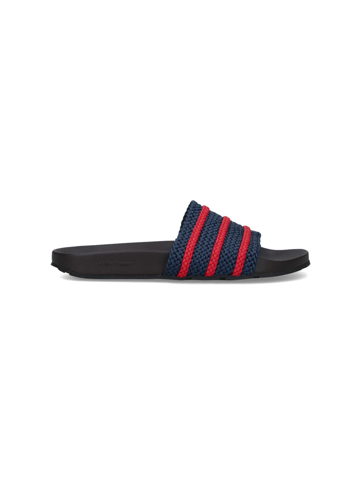 "Adilette" Slides, In Blue Fabric, Dark Tone