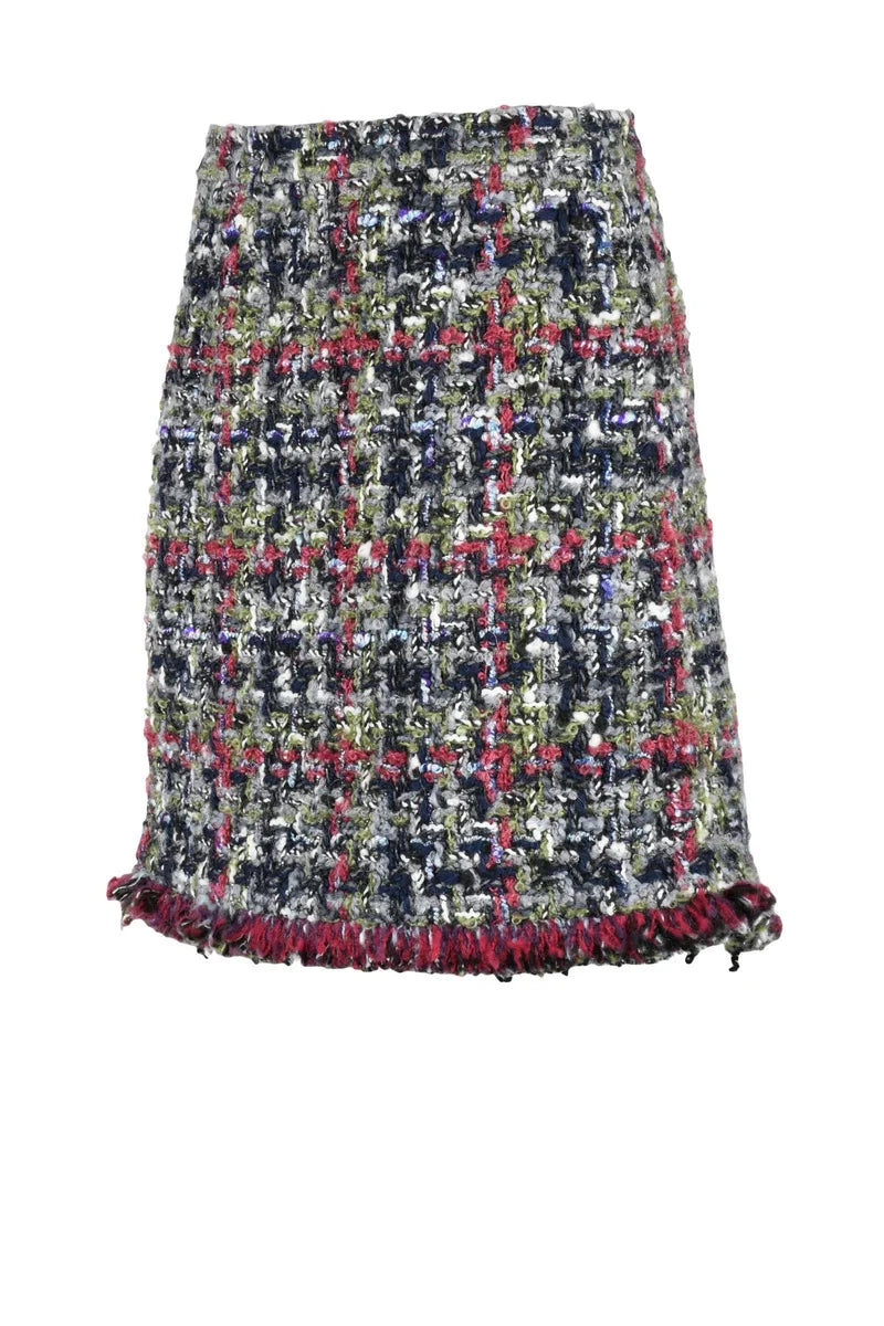 Bouclé Skirt - Green/Black