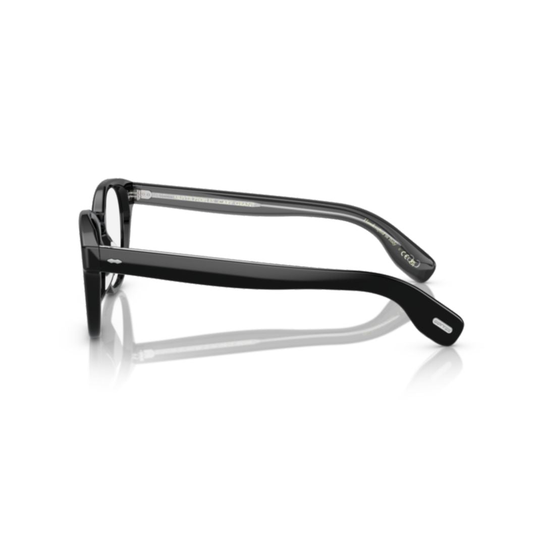0ov5413u Classic Round Sunglasses with Glossy Black Acetate Frame