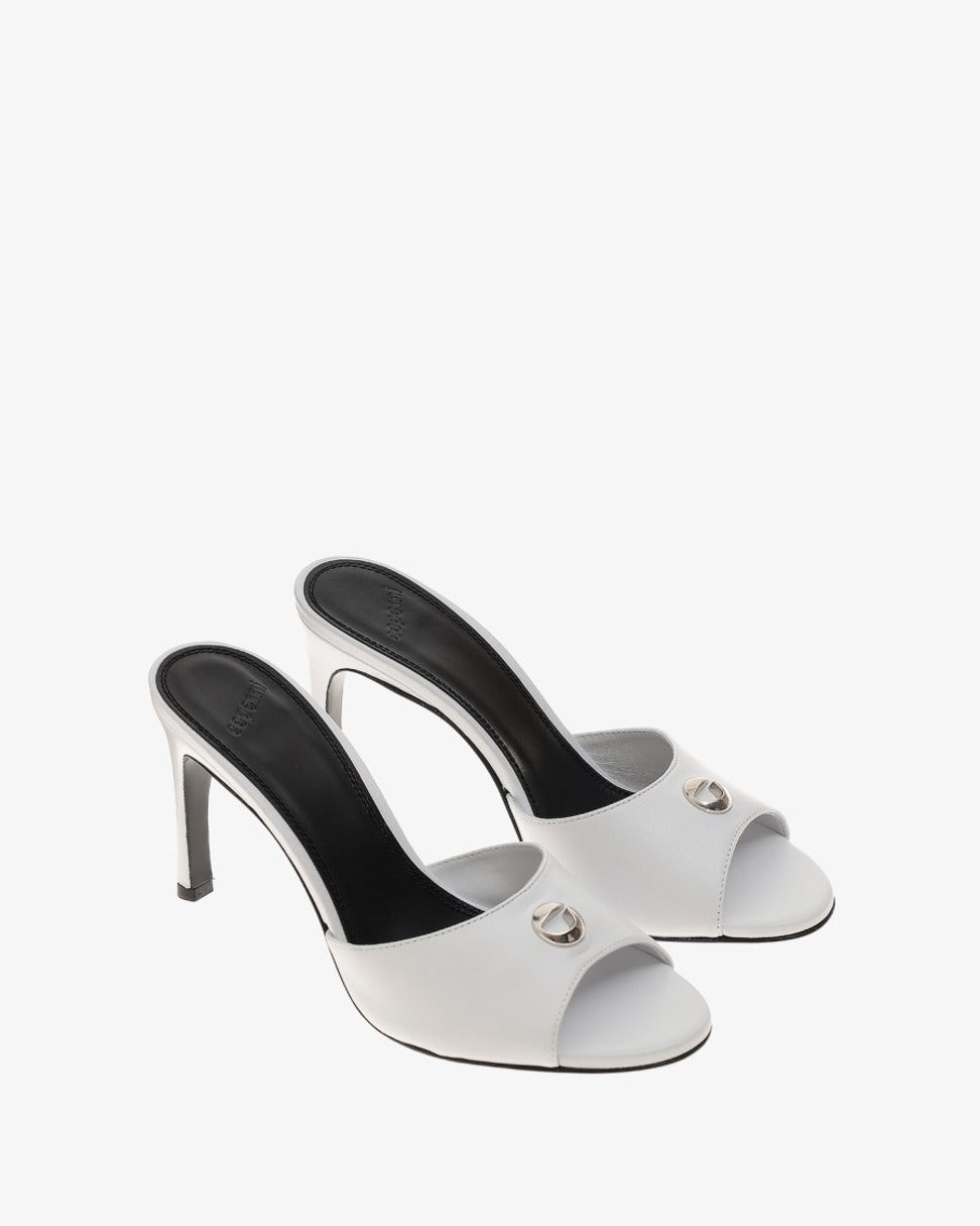 95Mm Open-Toe Mules With Silver-Tone Logo Plaque