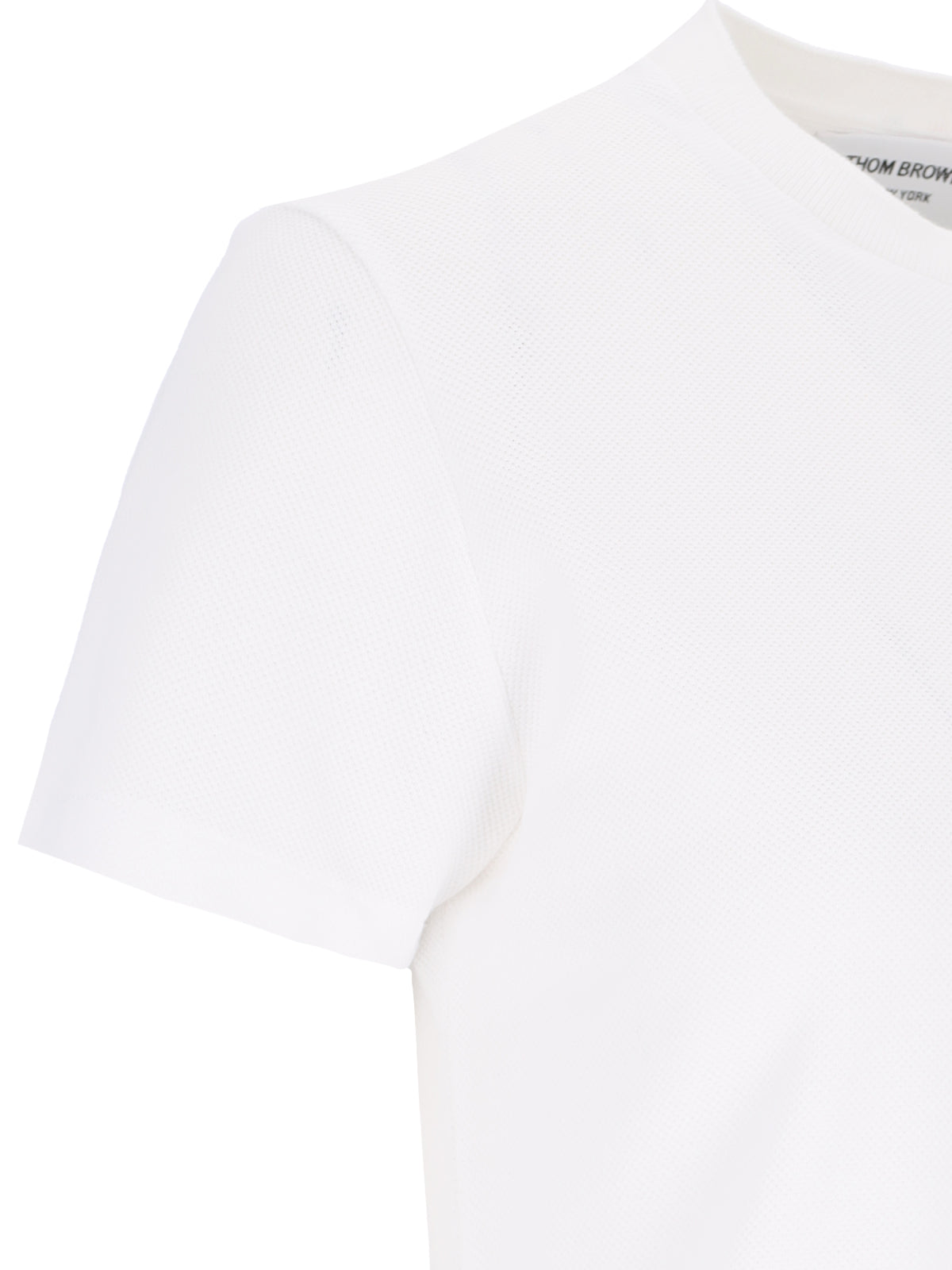 White Cotton T-Shirt With Logo And Tricolor Detail