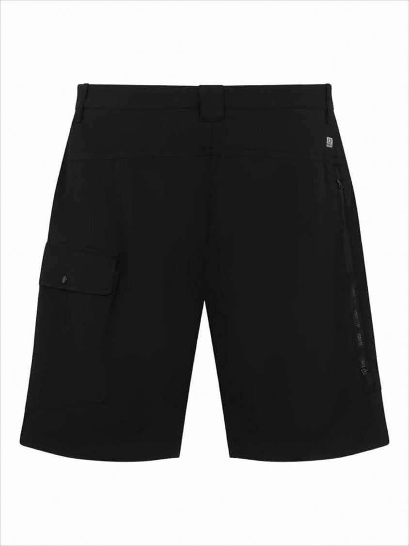 Tailored Black Shorts with Circular Lens Detail