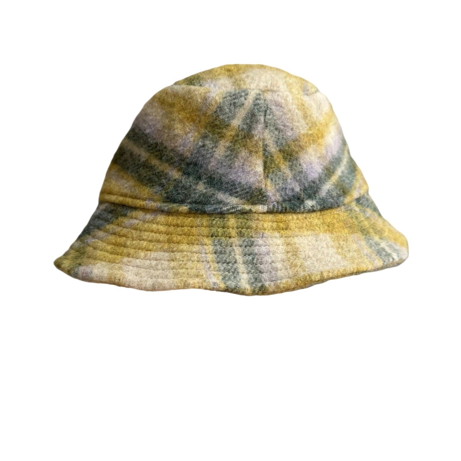 Plaid Bucket Hat with Wool-Blend Texture