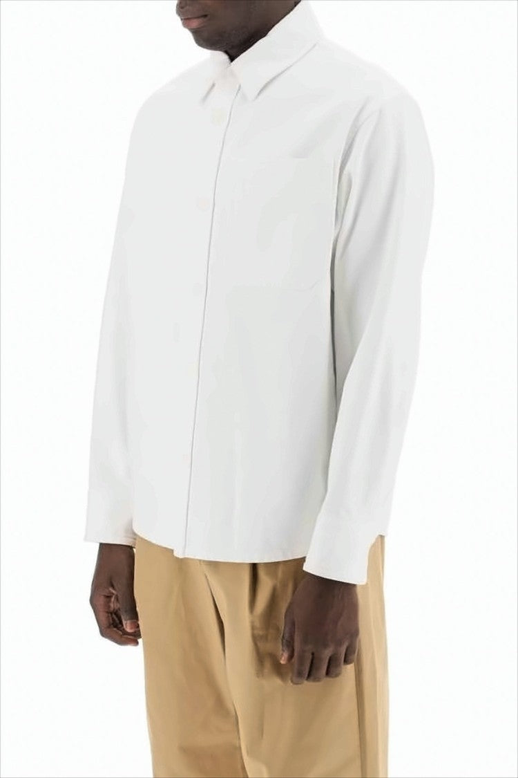 Long-Sleeve White Shirt with Classic Collar