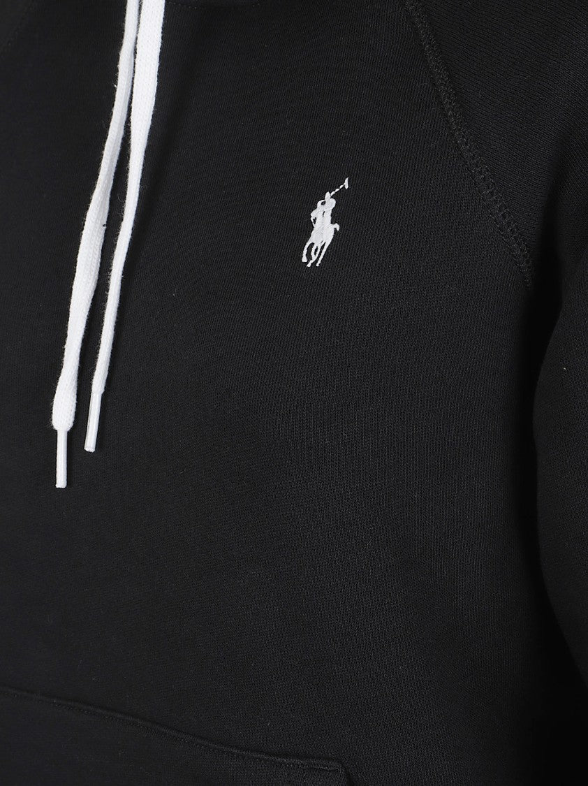 Cropped Black Hoodie With Kangaroo Pocket